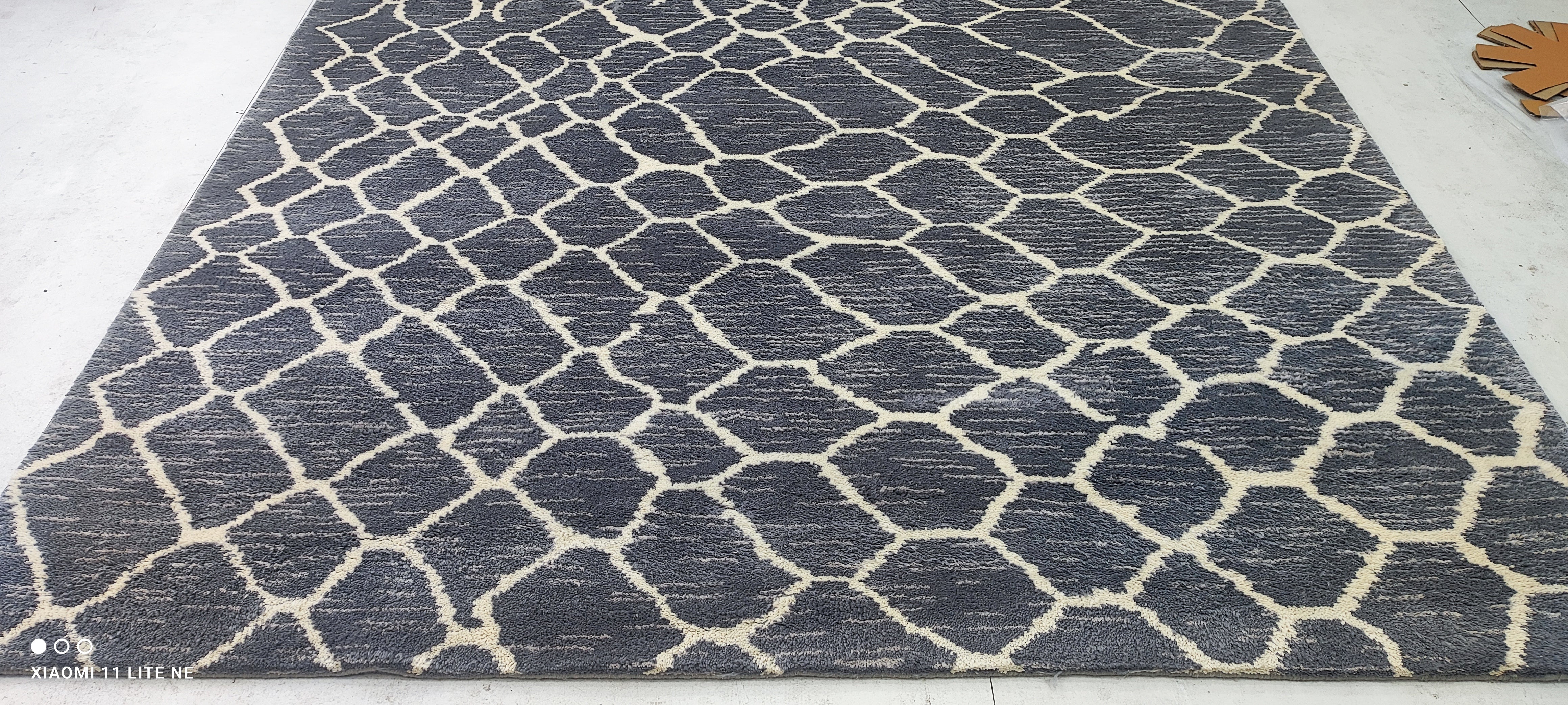 John Reynolds 8x9.9 Hand-Knotted Silver and Grey Modern Rug