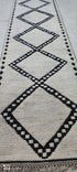 Travis Martinez 2.9x20 Hand-Knotted White and Black Moroccan Style Runner