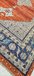 Alexa Barajas 9x13.3 Hand-Knotted Rust and Grey Palace Design Oushak