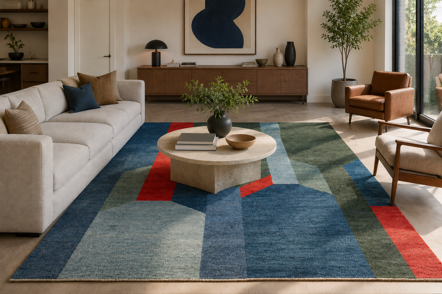 Curt 8x9.9 Hand-Knotted Multi Modern