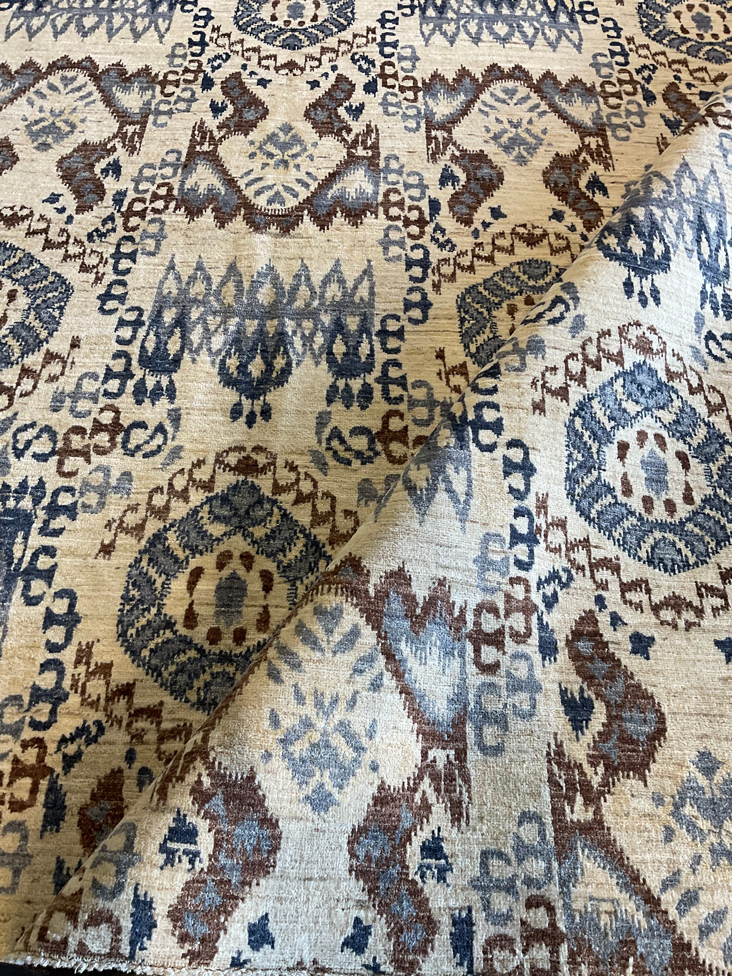 Vickie 9x12.1 Ikat Blue Rug