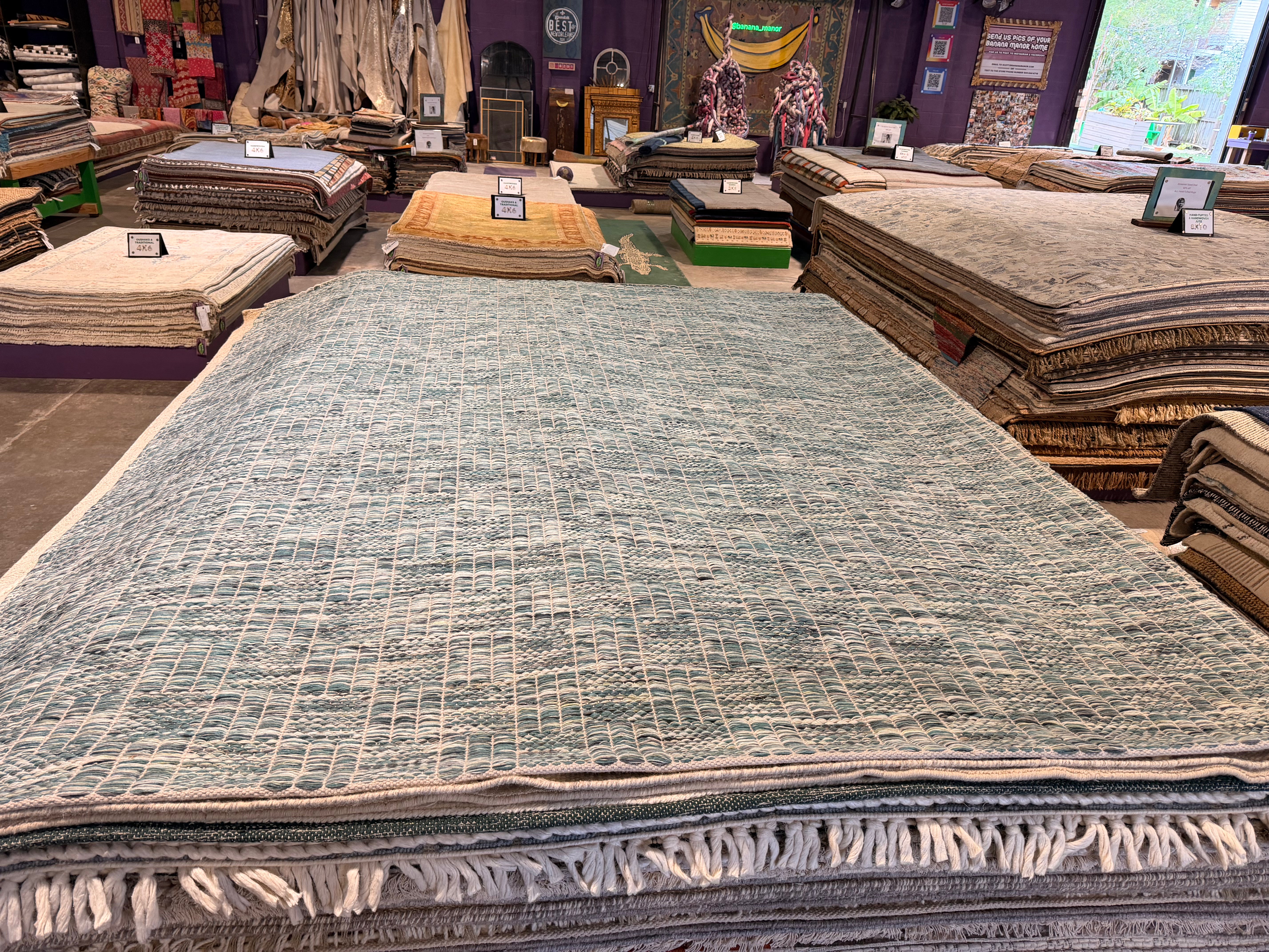 Flavor 7.10x10 Handwoven Textured Multi Colored