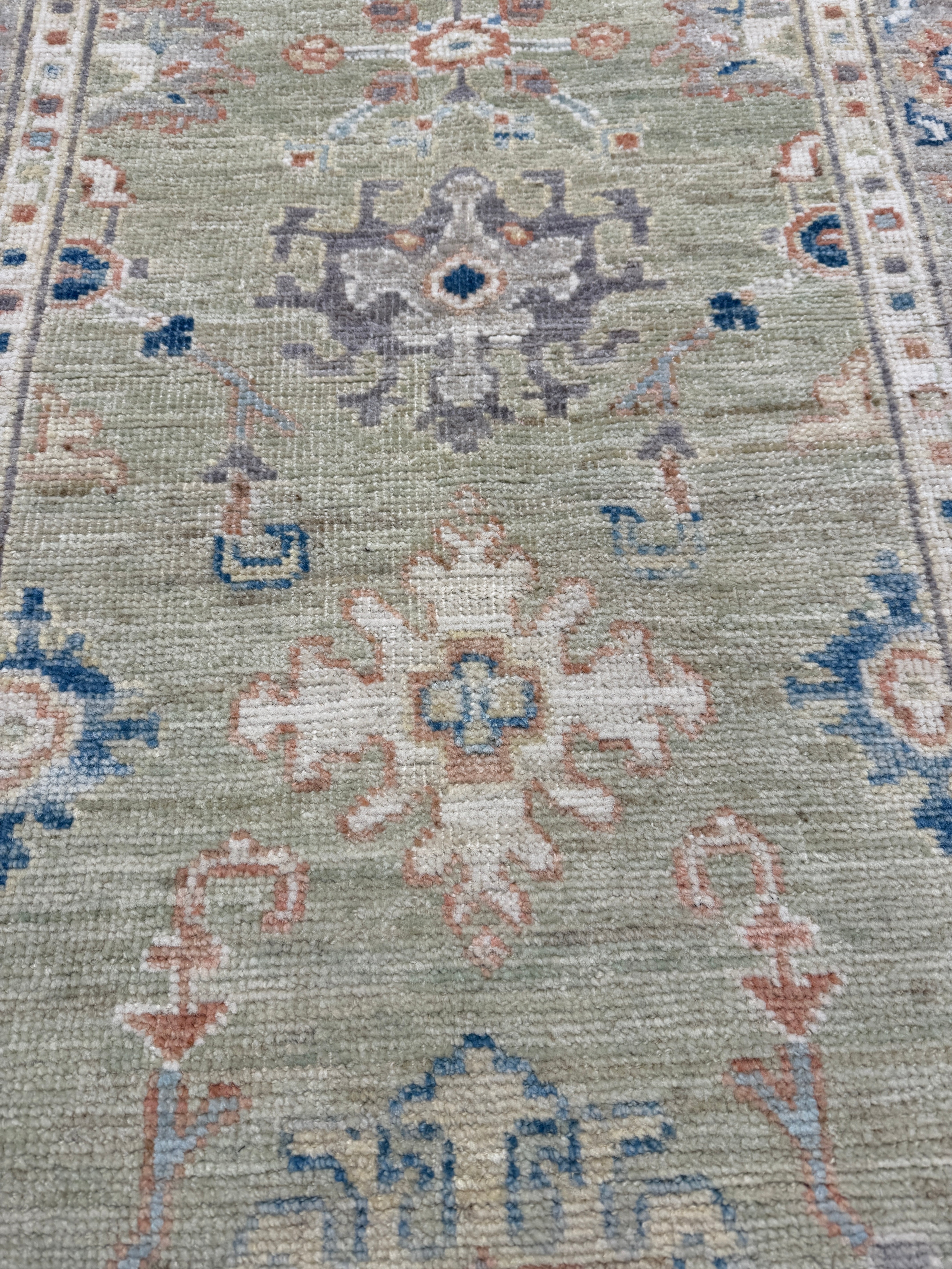 Michèle Laroque 3.1x5 Green Afghani Whitewashed Oushak