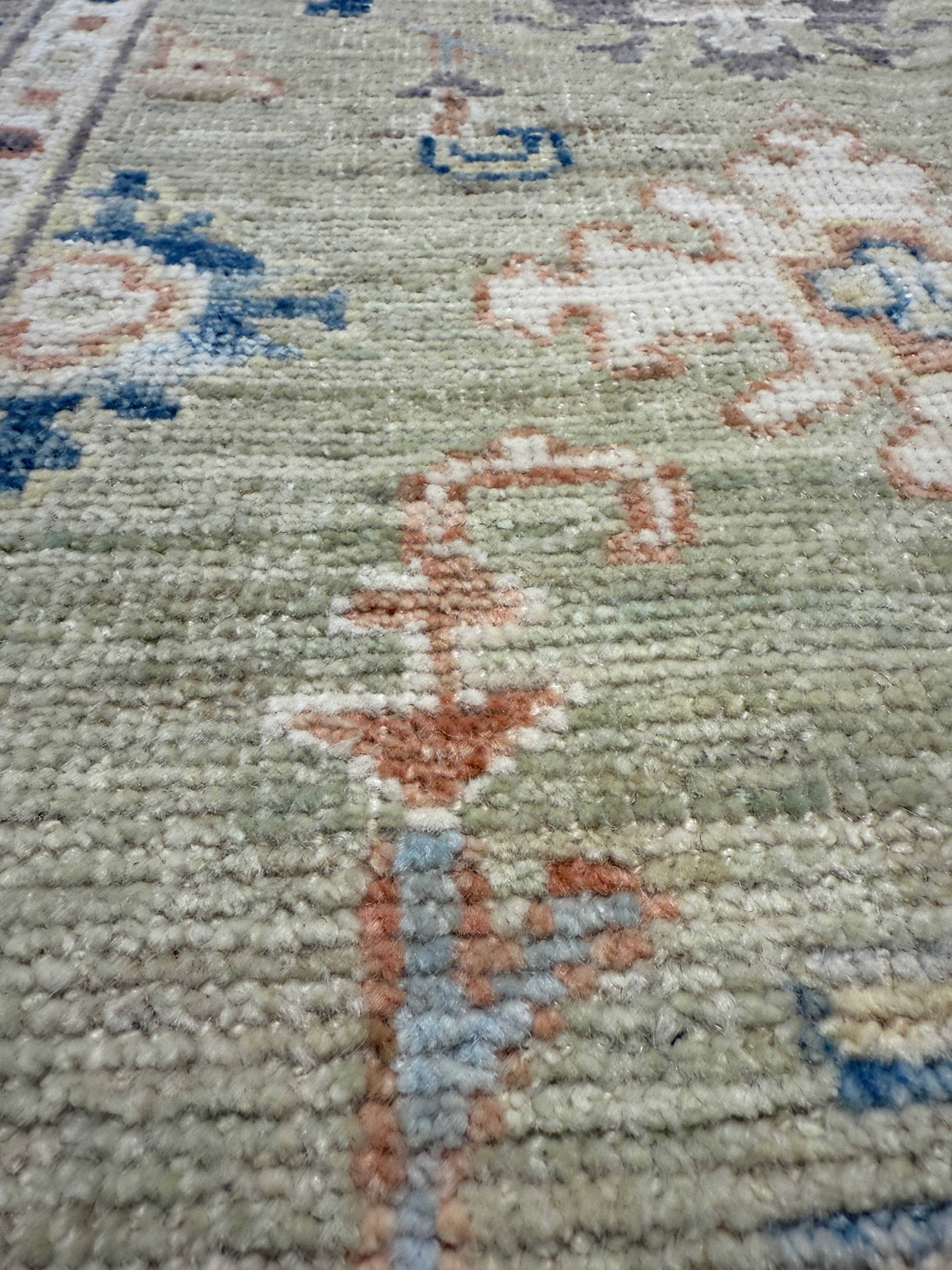 Michèle Laroque 3.1x5 Green Afghani Whitewashed Oushak