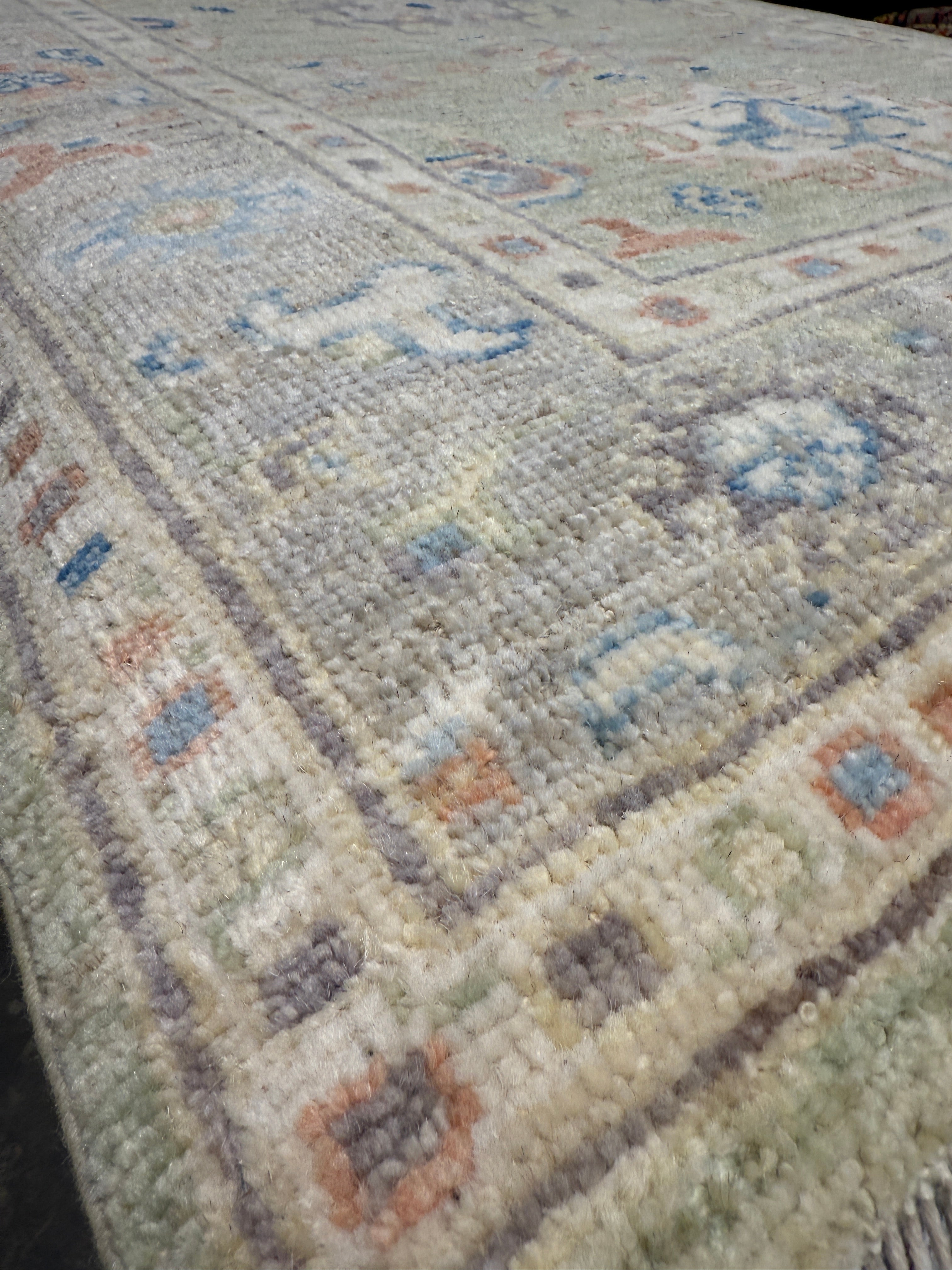 Michèle Laroque 3.1x5 Green Afghani Whitewashed Oushak