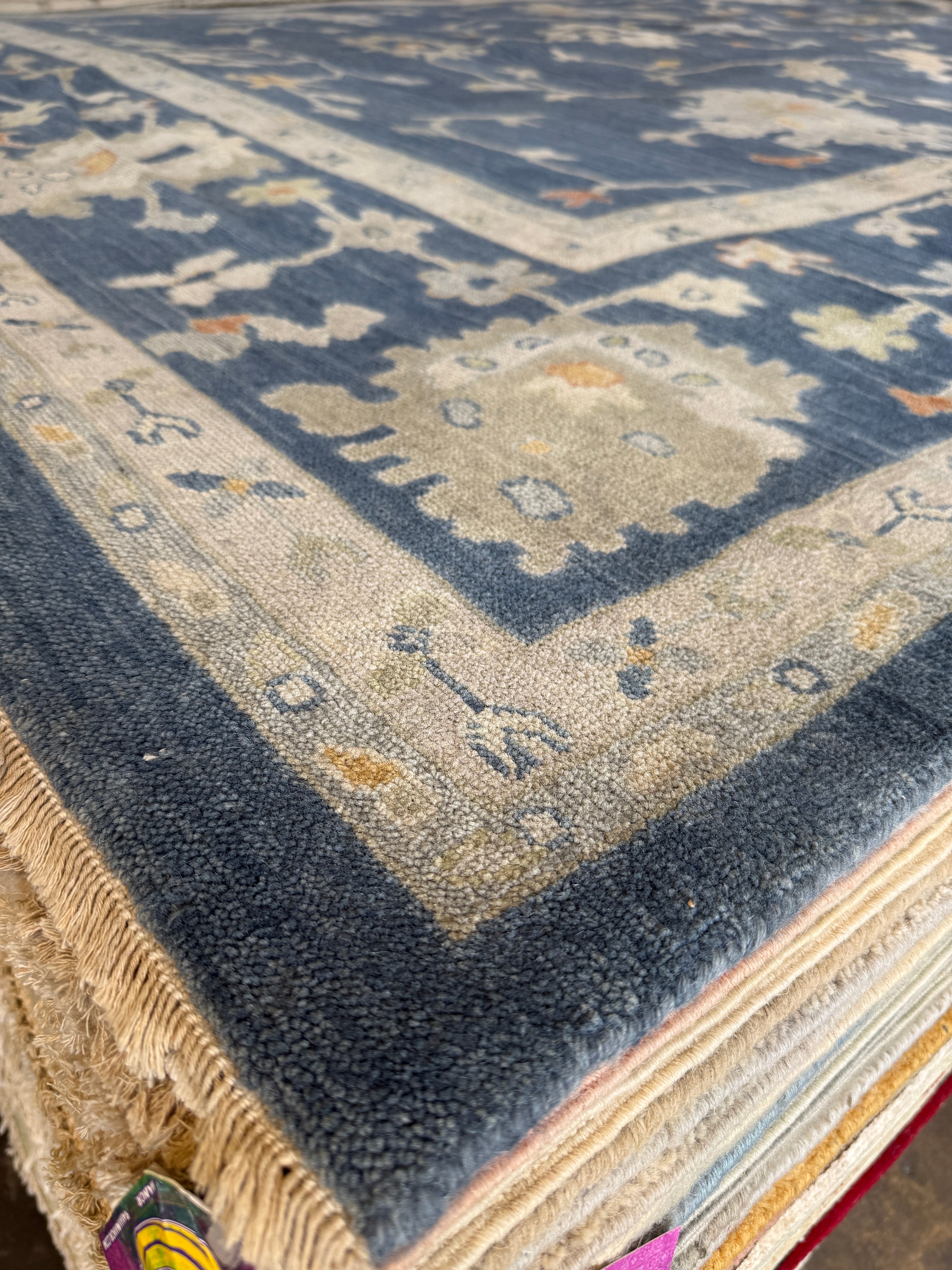 Wayona Lamb 10.3x14 Blue Hand-Knotted Rug