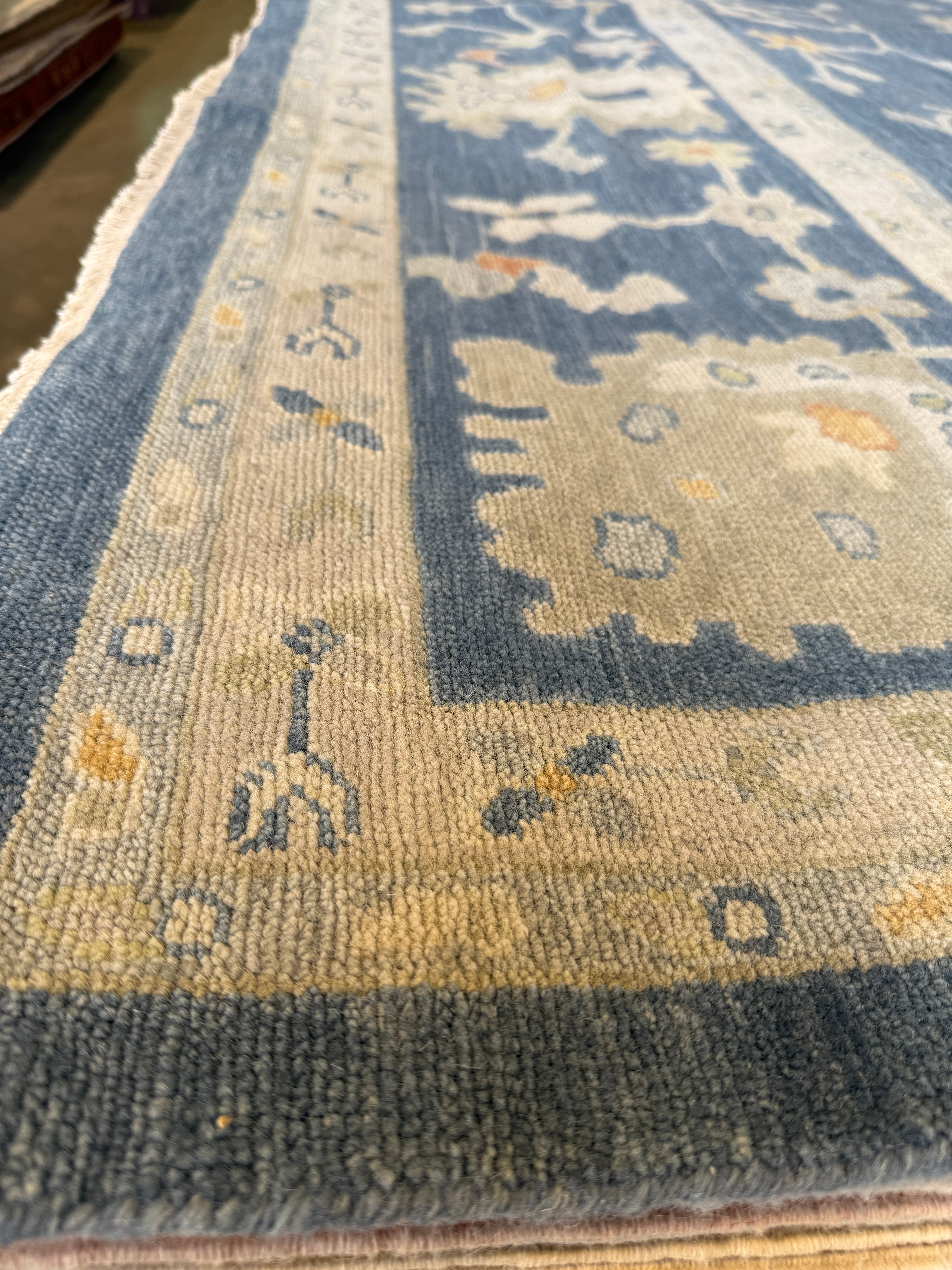 Wayona Lamb 10.3x14 Blue Hand-Knotted Rug