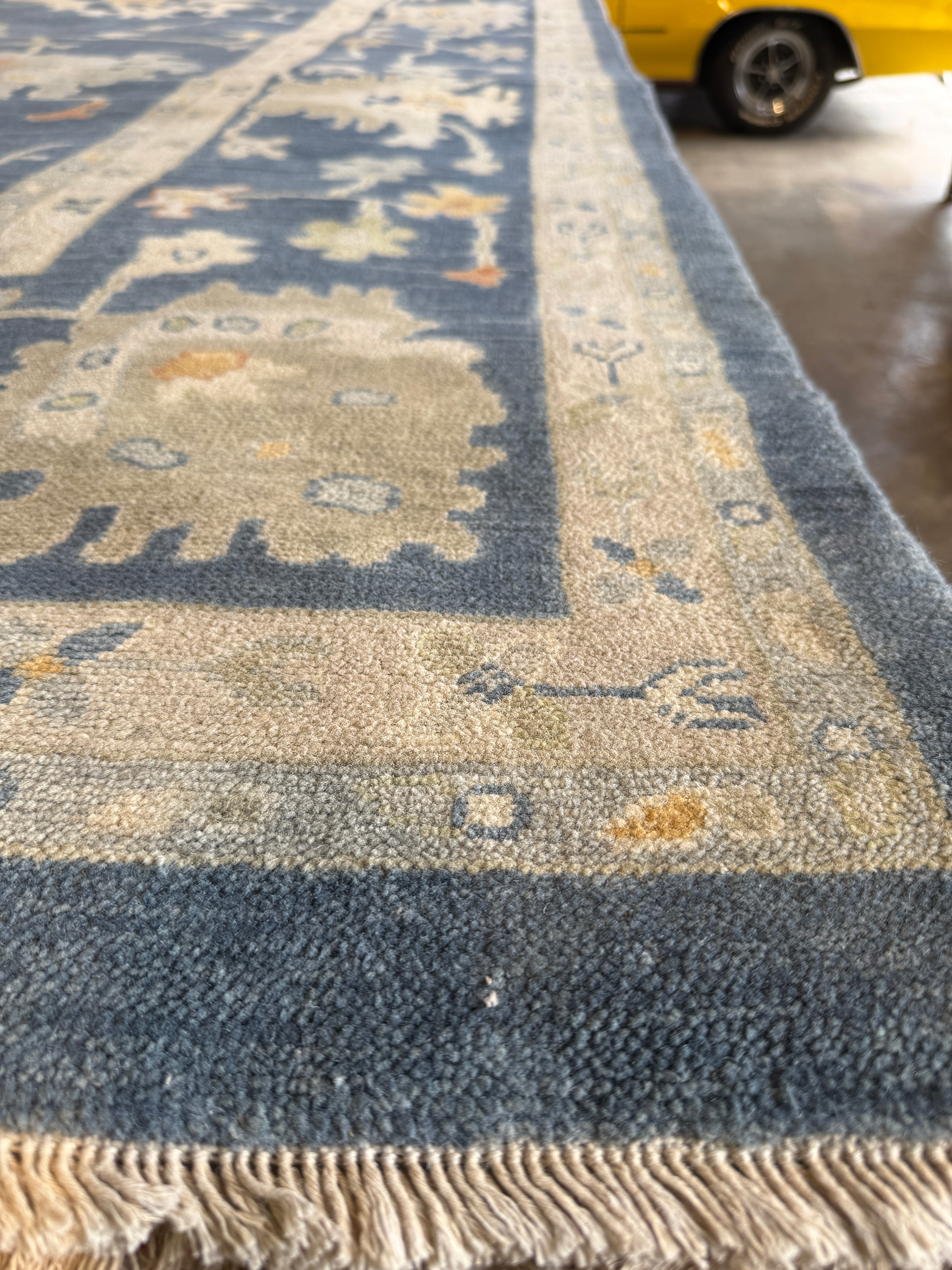 Wayona Lamb 10.3x14 Blue Hand-Knotted Rug