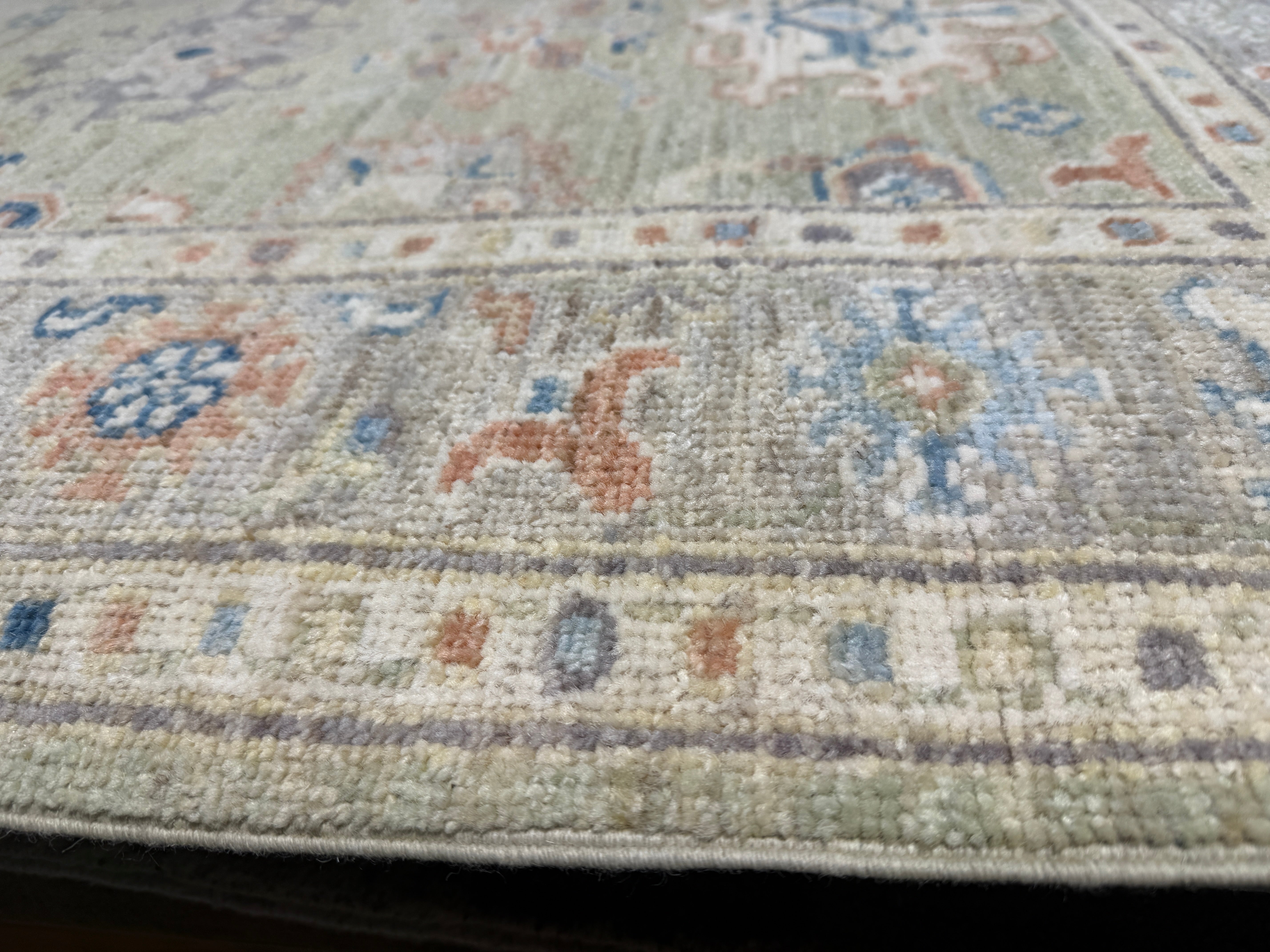 Michèle Laroque 3.1x5 Green Afghani Whitewashed Oushak