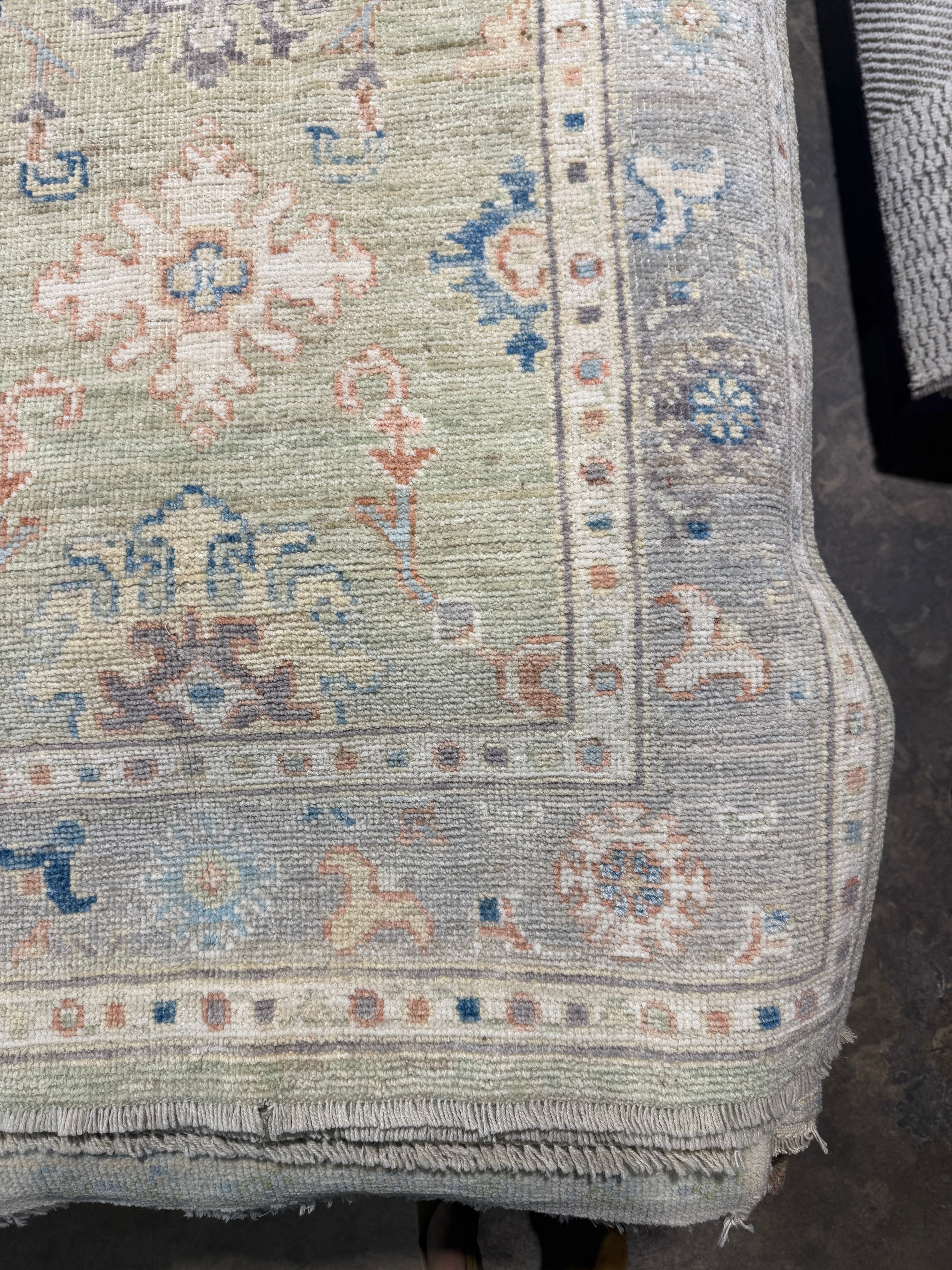 Michèle Laroque 3.1x5 Green Afghani Whitewashed Oushak