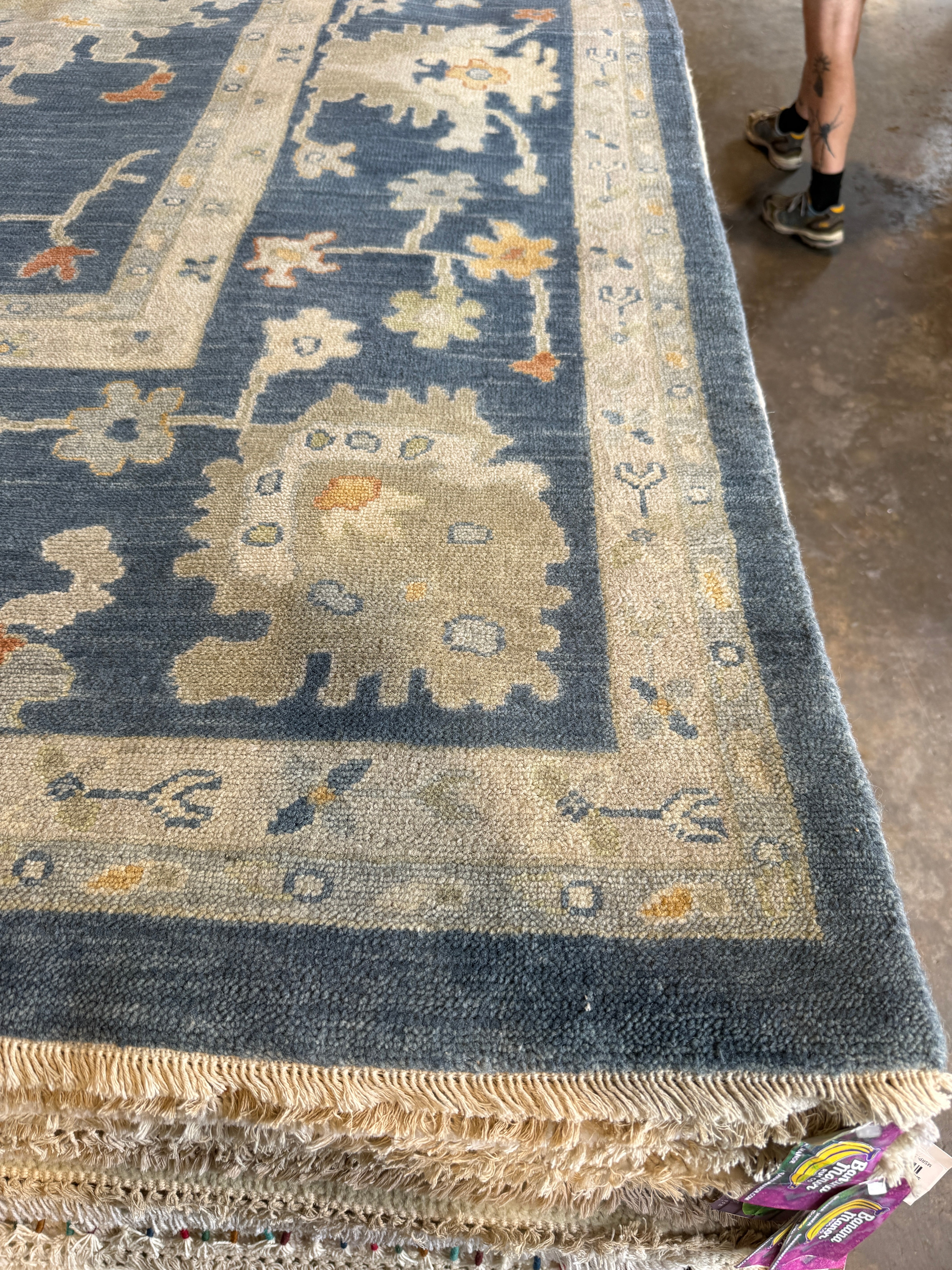 Wayona Lamb 10.3x14 Blue Hand-Knotted Rug