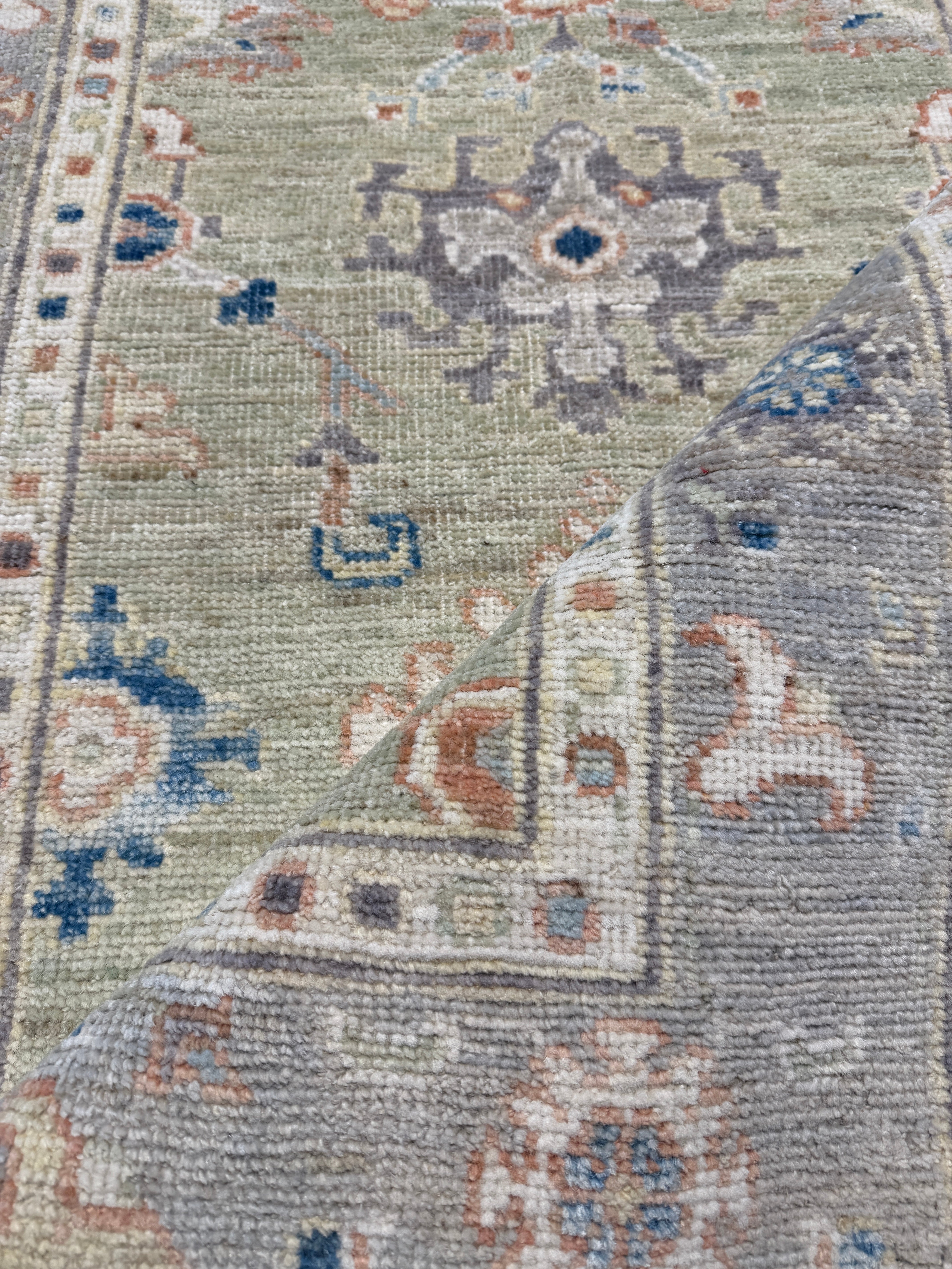 Michèle Laroque 3.1x5 Green Afghani Whitewashed Oushak