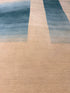 Aretha 8x11  Ivory and Blue Handwoven Modern Rug