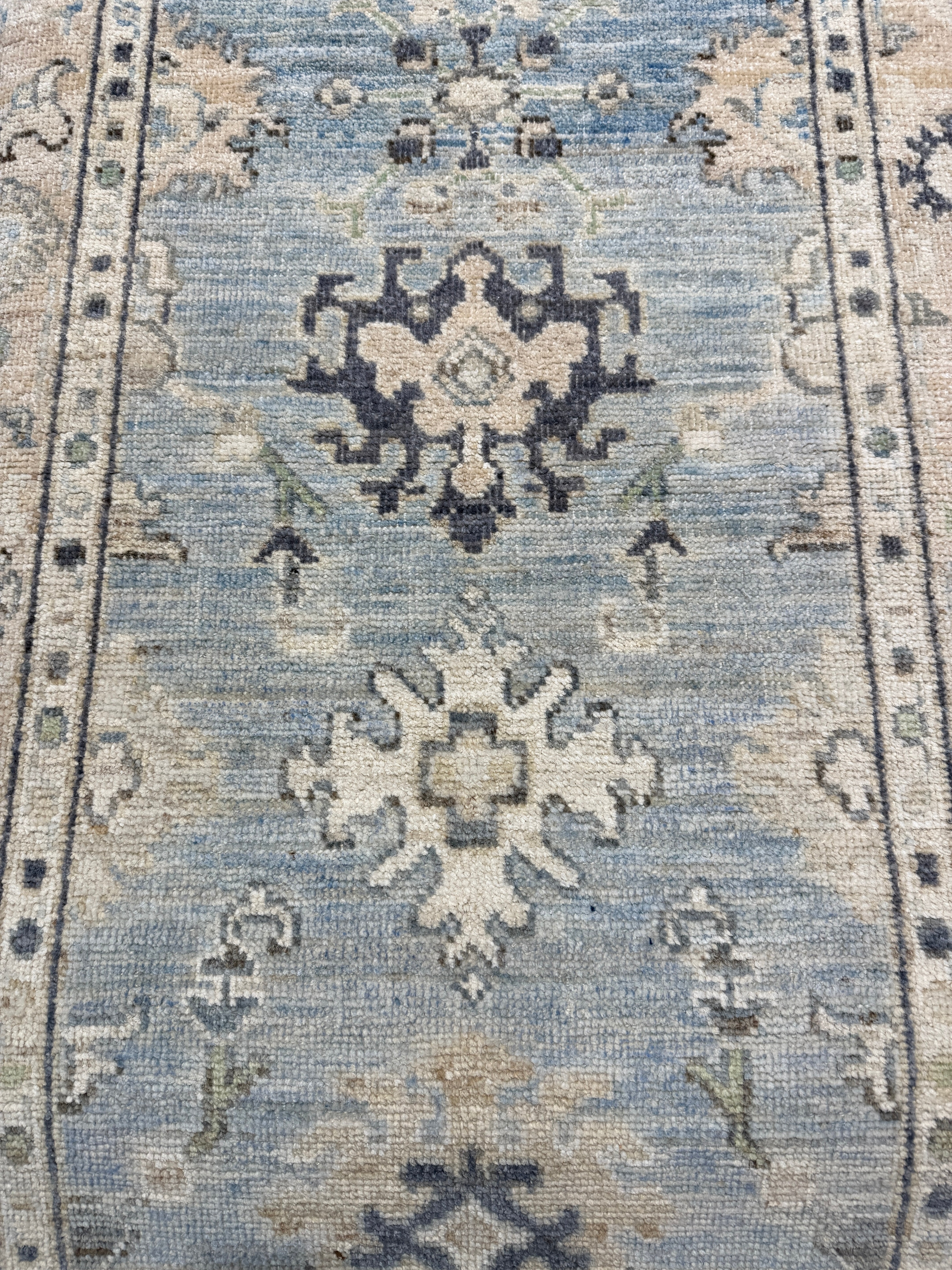 Jacqueline 2.11x5 Light Blue Afghani Whitewashed Oushak