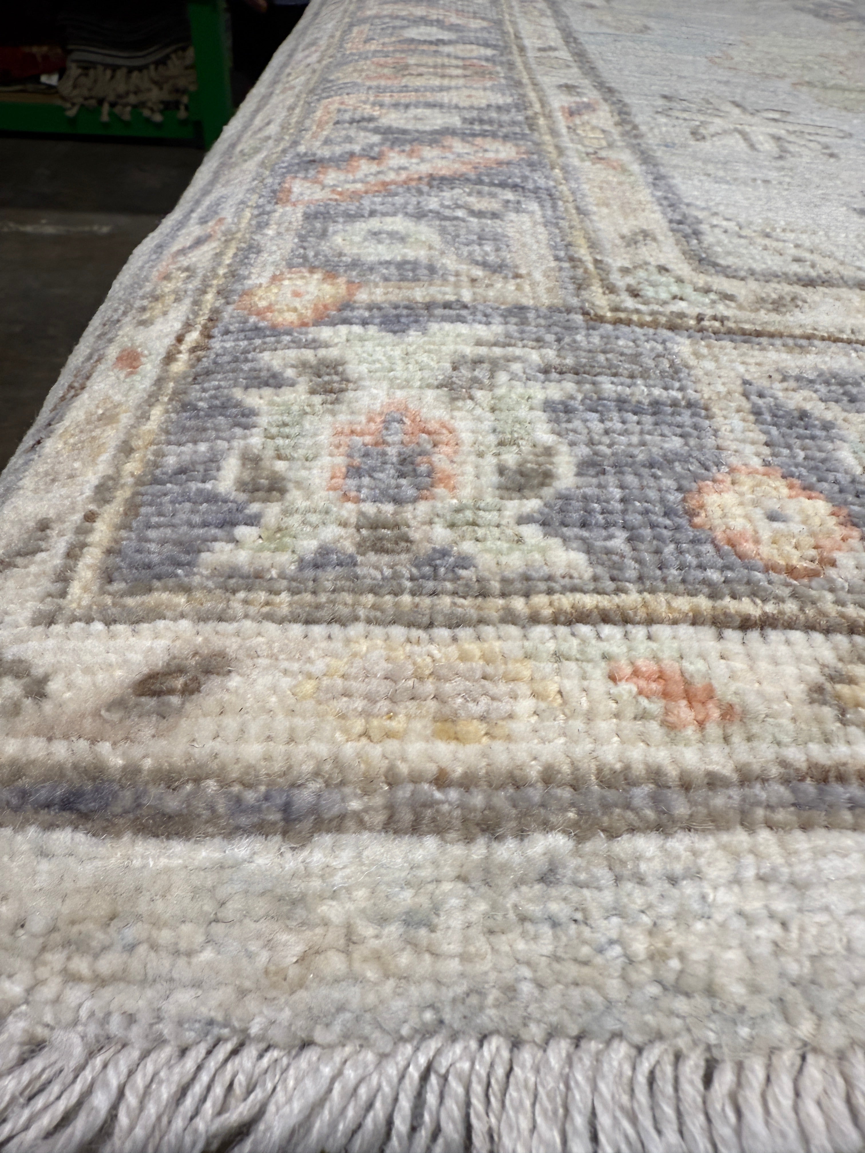 Alice Hewkin 3.3x5 Light Blue Afghani Whitewashed Oushak