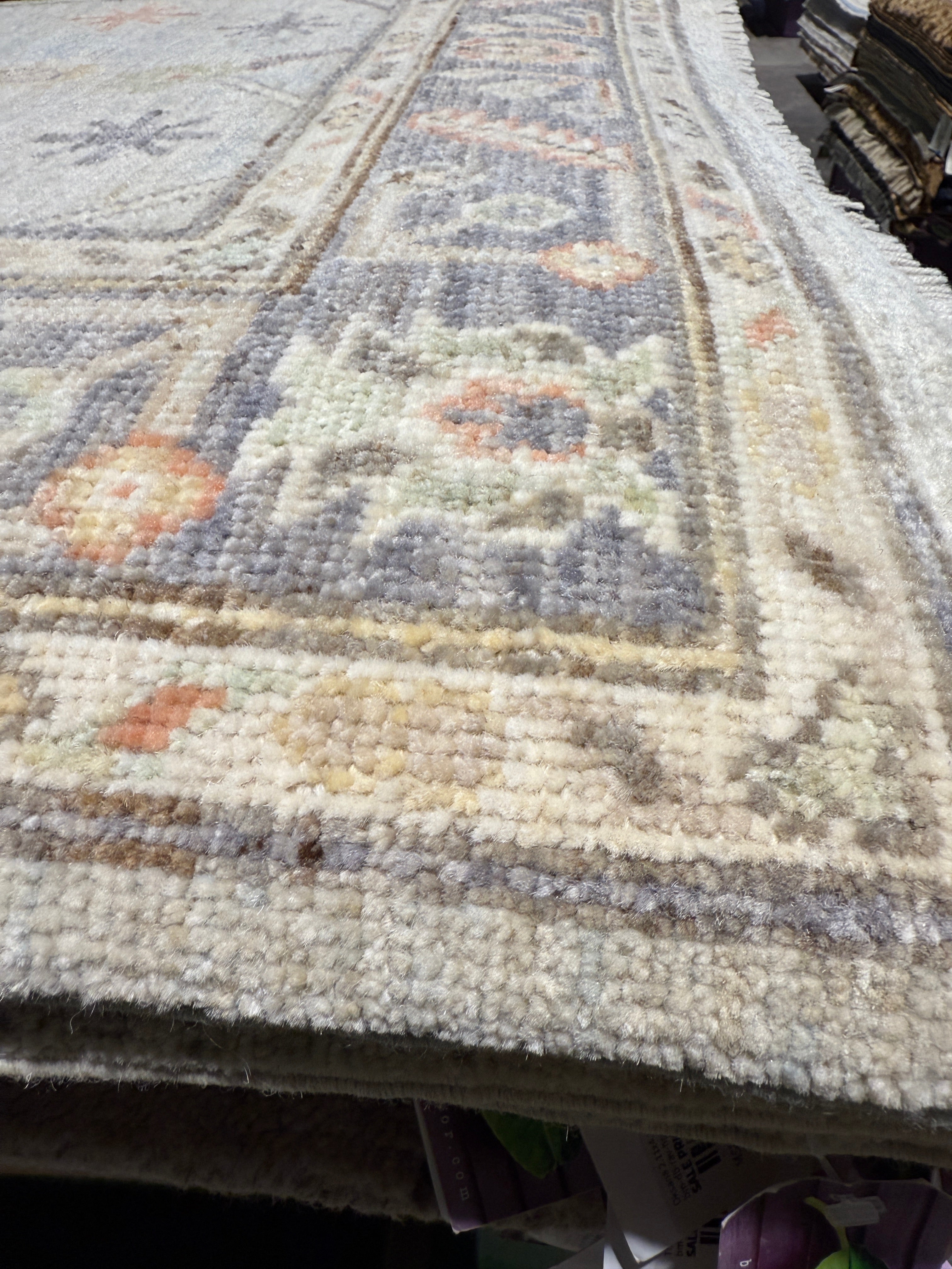 Alice Hewkin 3.3x5 Light Blue Afghani Whitewashed Oushak