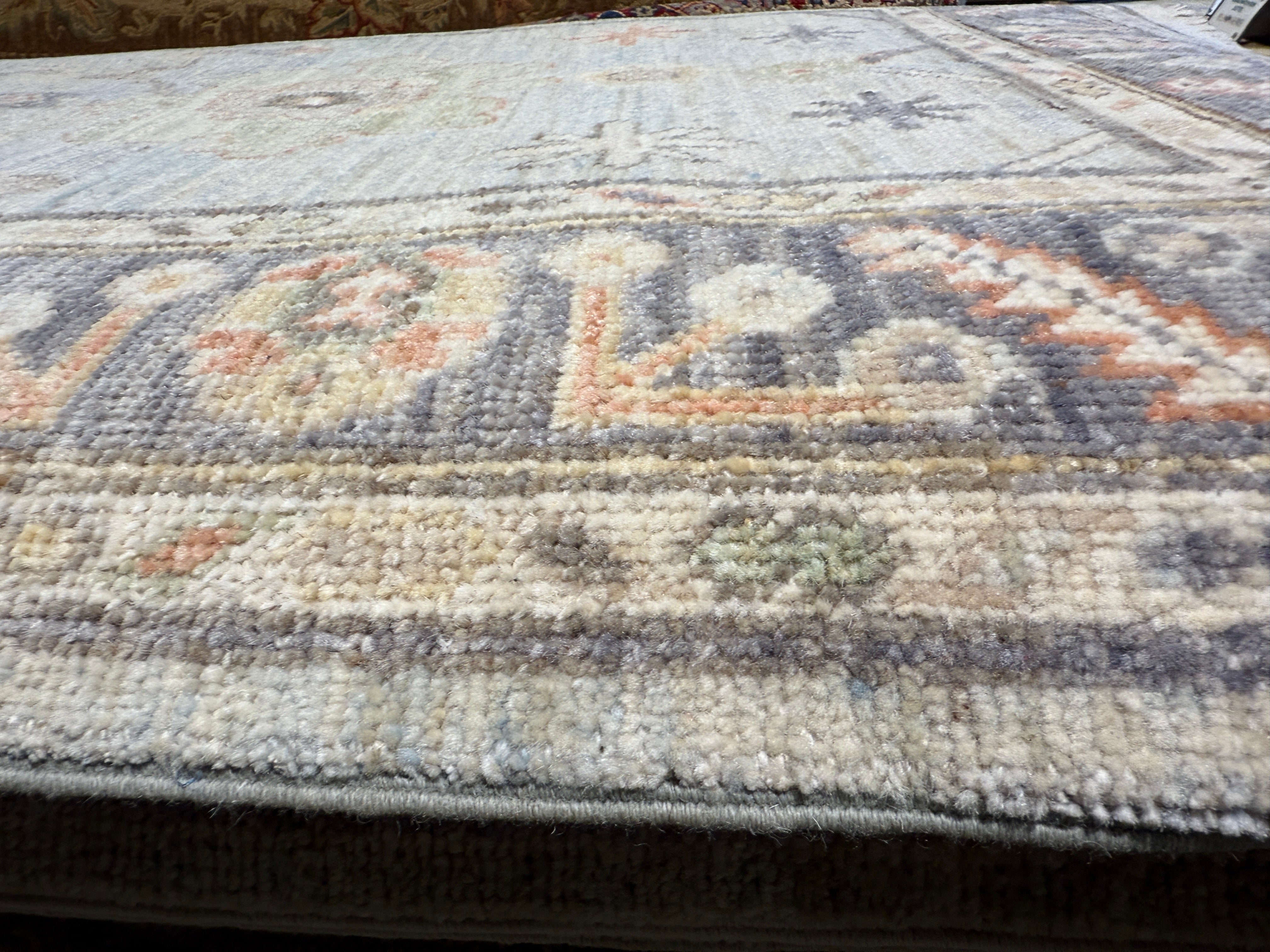 Alice Hewkin 3.3x5 Light Blue Afghani Whitewashed Oushak