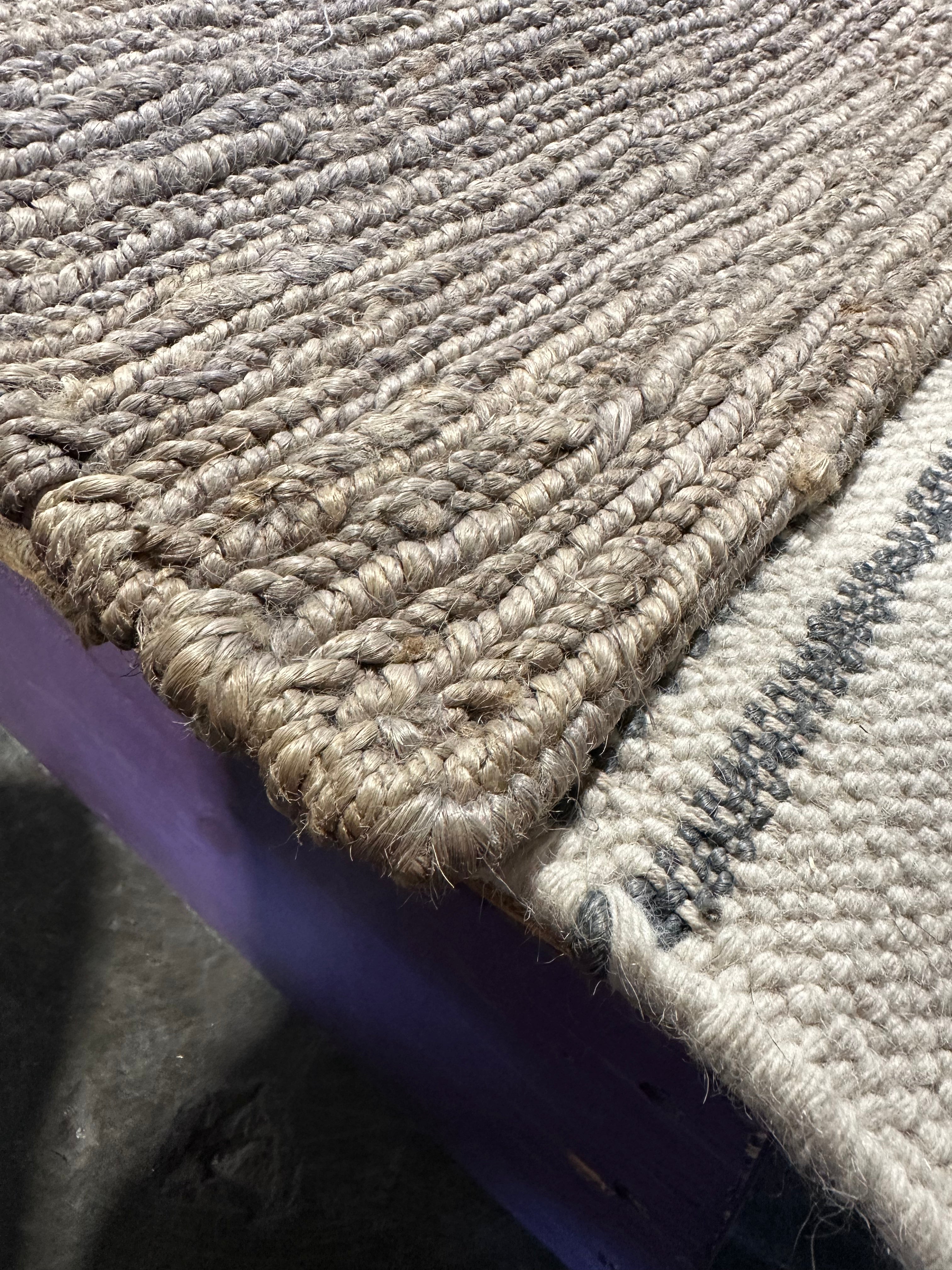 Gloria Stivic 10x14 Lavender Silver Grey Jute Rug
