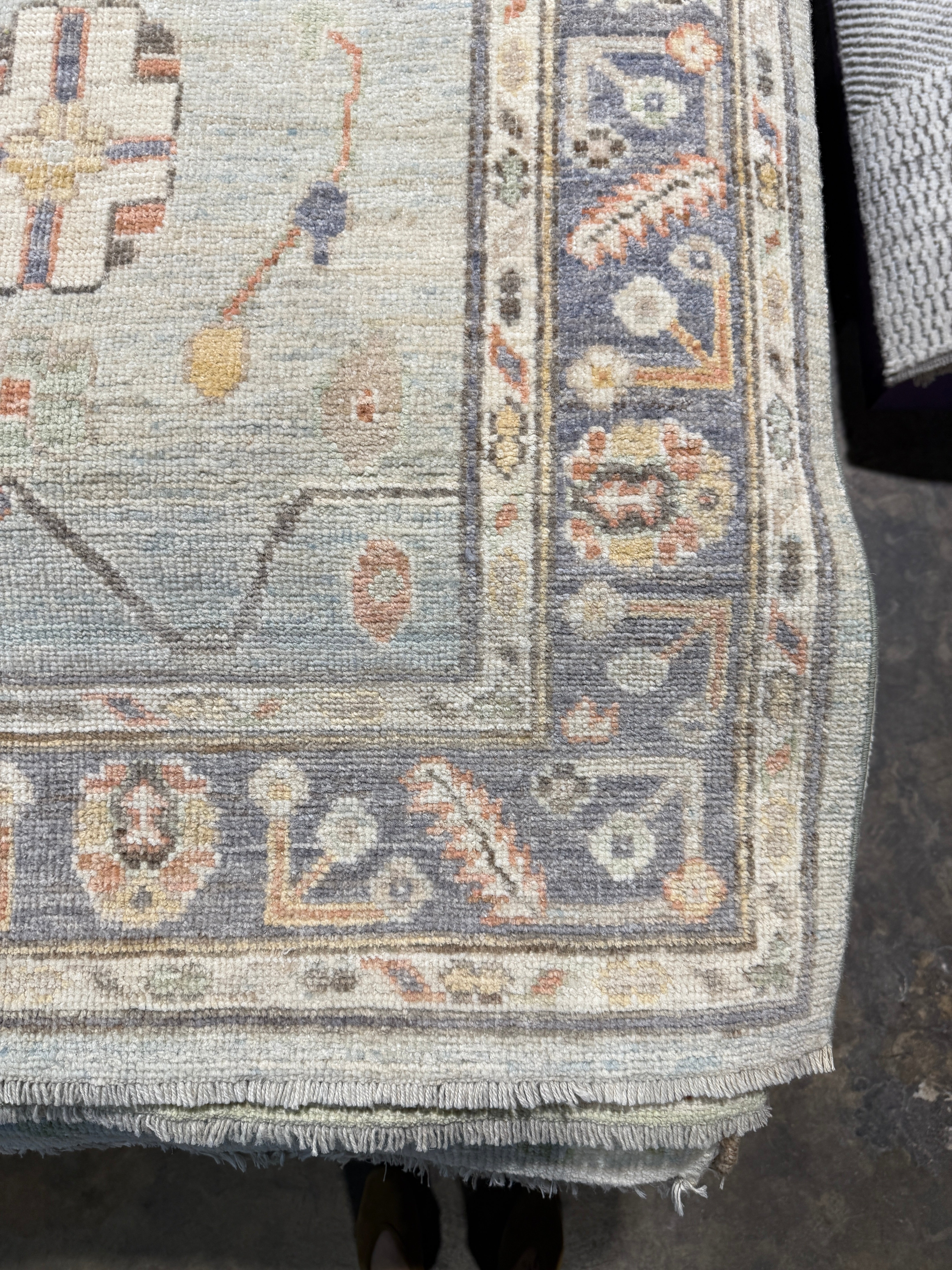 Alice Hewkin 3.3x5 Light Blue Afghani Whitewashed Oushak