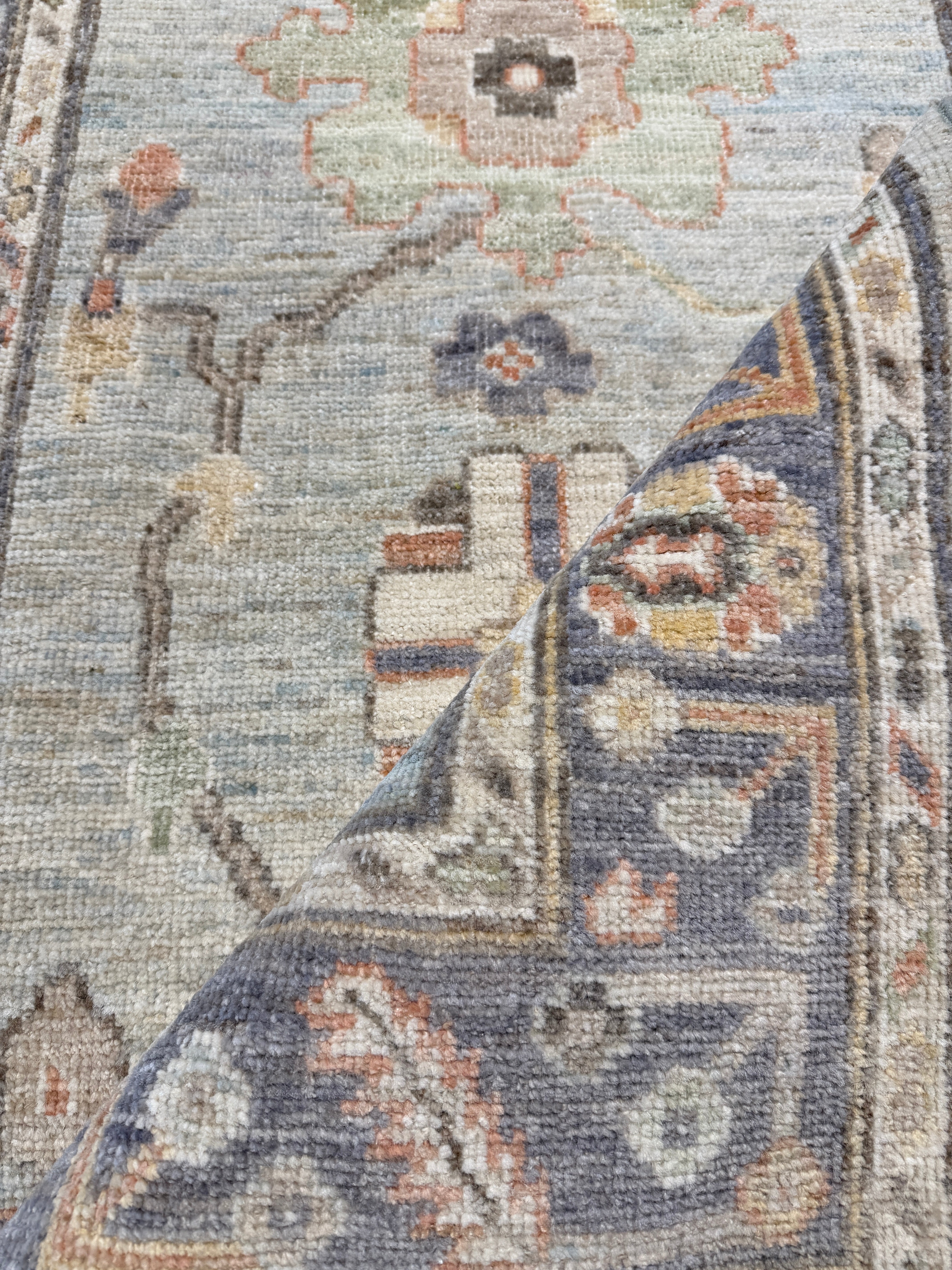 Alice Hewkin 3.3x5 Light Blue Afghani Whitewashed Oushak