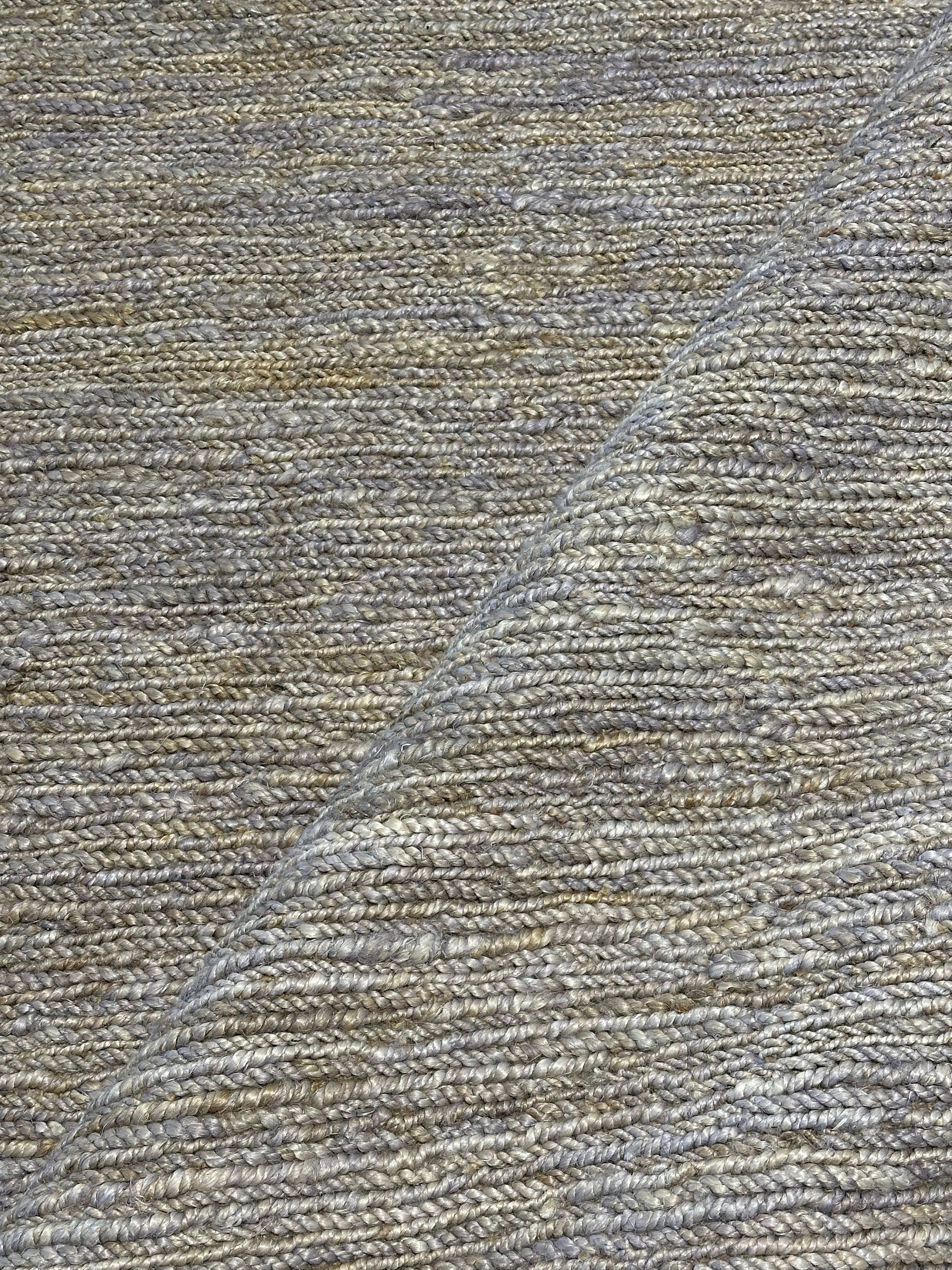 Gloria Stivic 10x14 Lavender Silver Grey Jute Rug