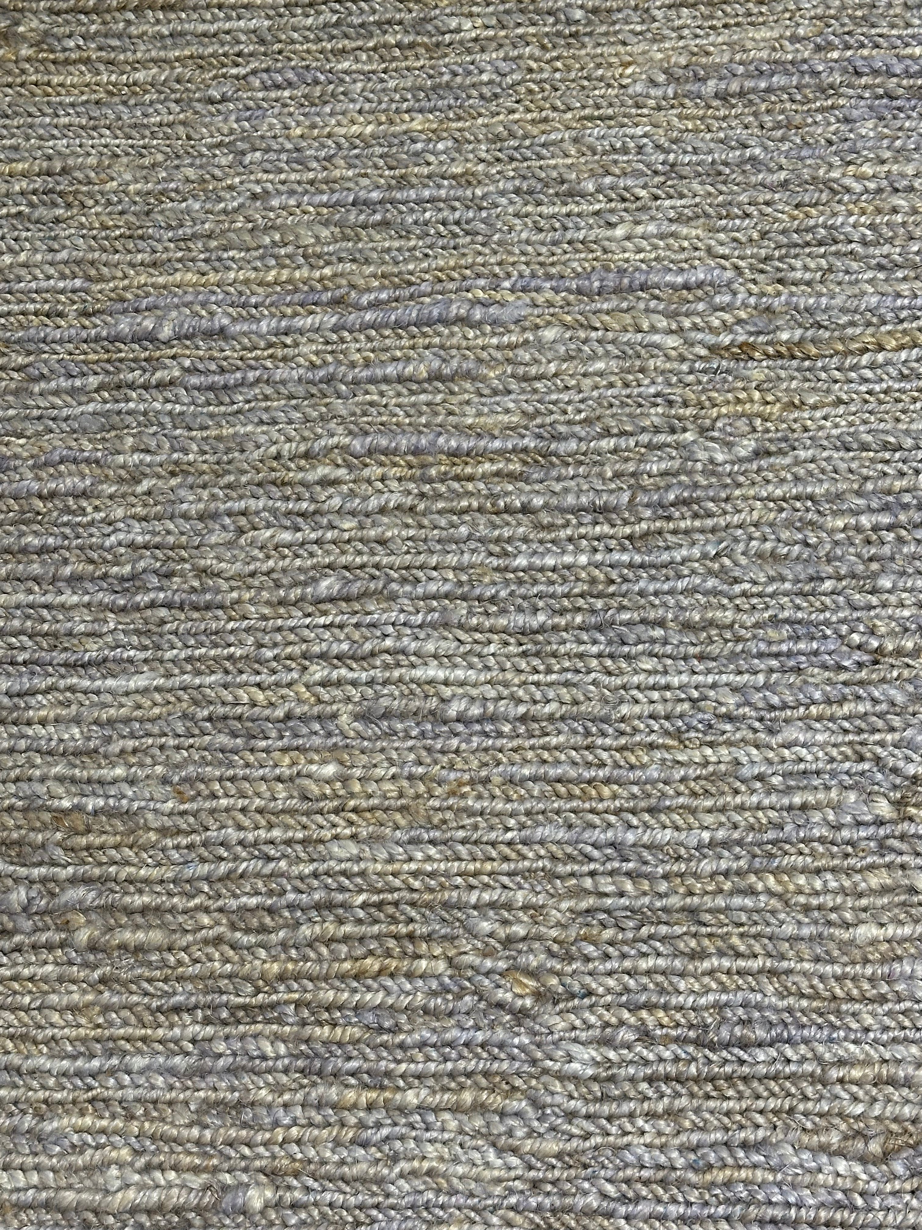 Gloria Stivic 10x14 Lavender Silver Grey Jute Rug