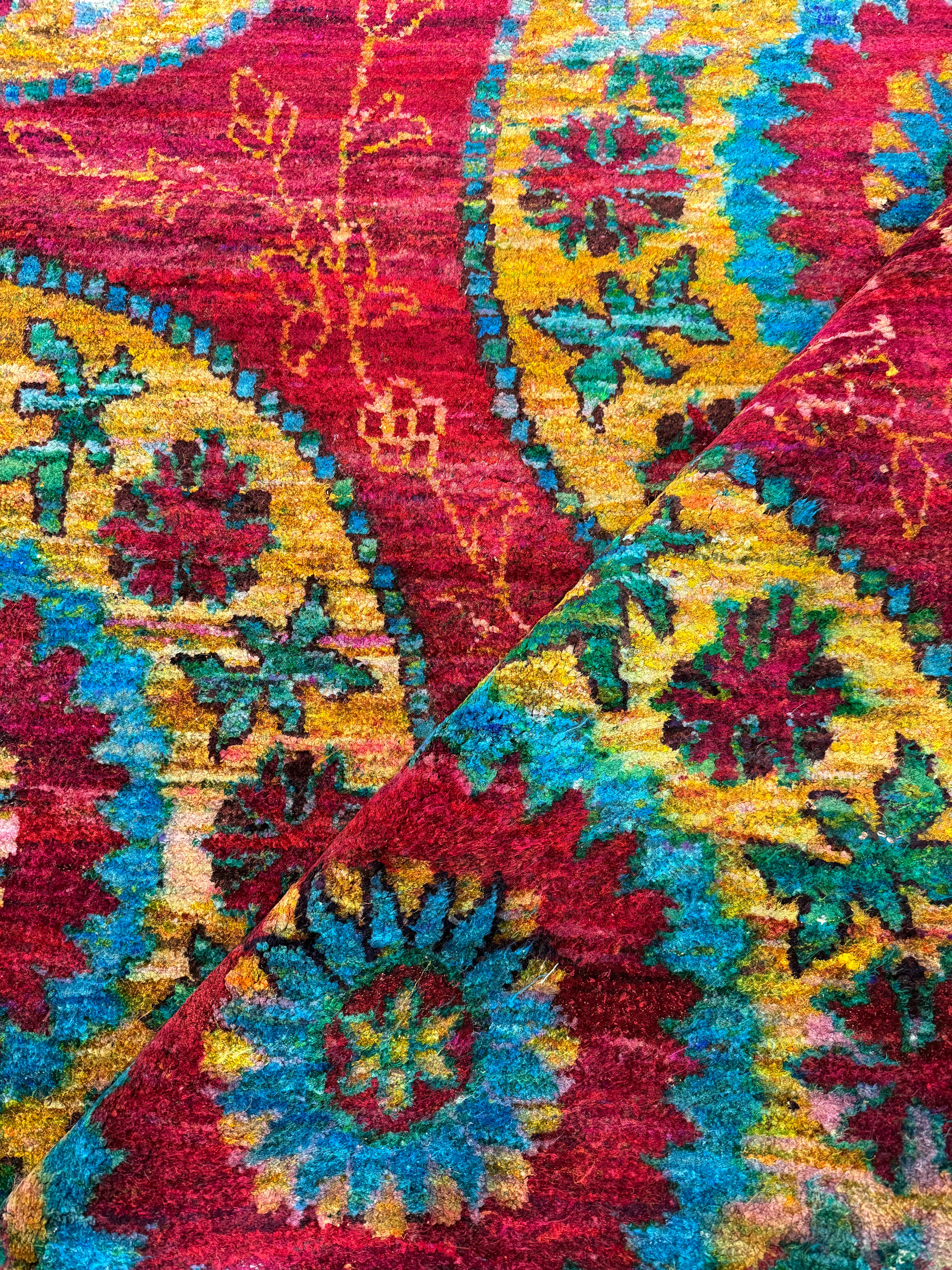 Bonnie 9x11.9 Hand-Knotted Red Mix Modern