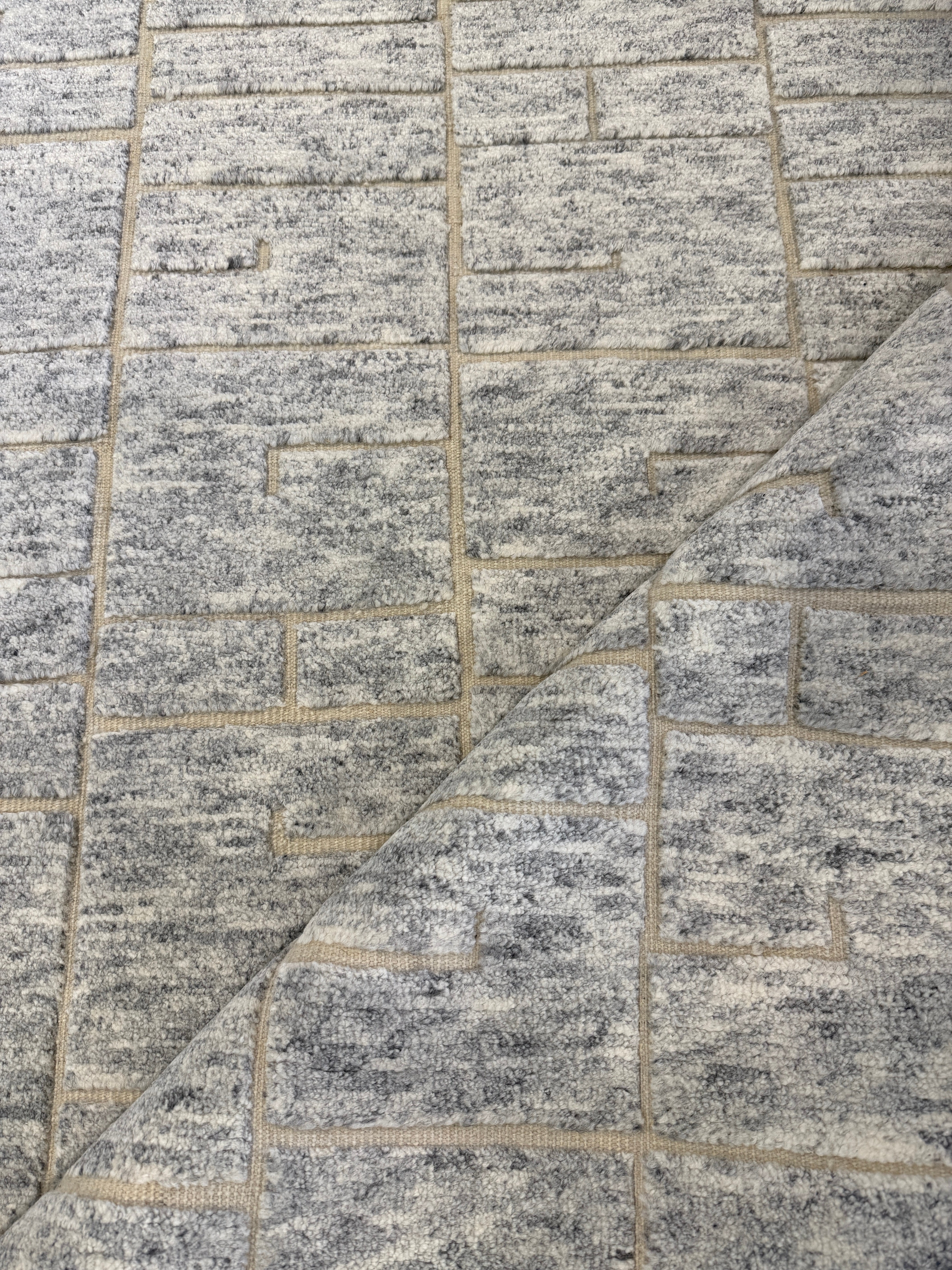 Frank 9x12 Hand-Knotted Natural High Low