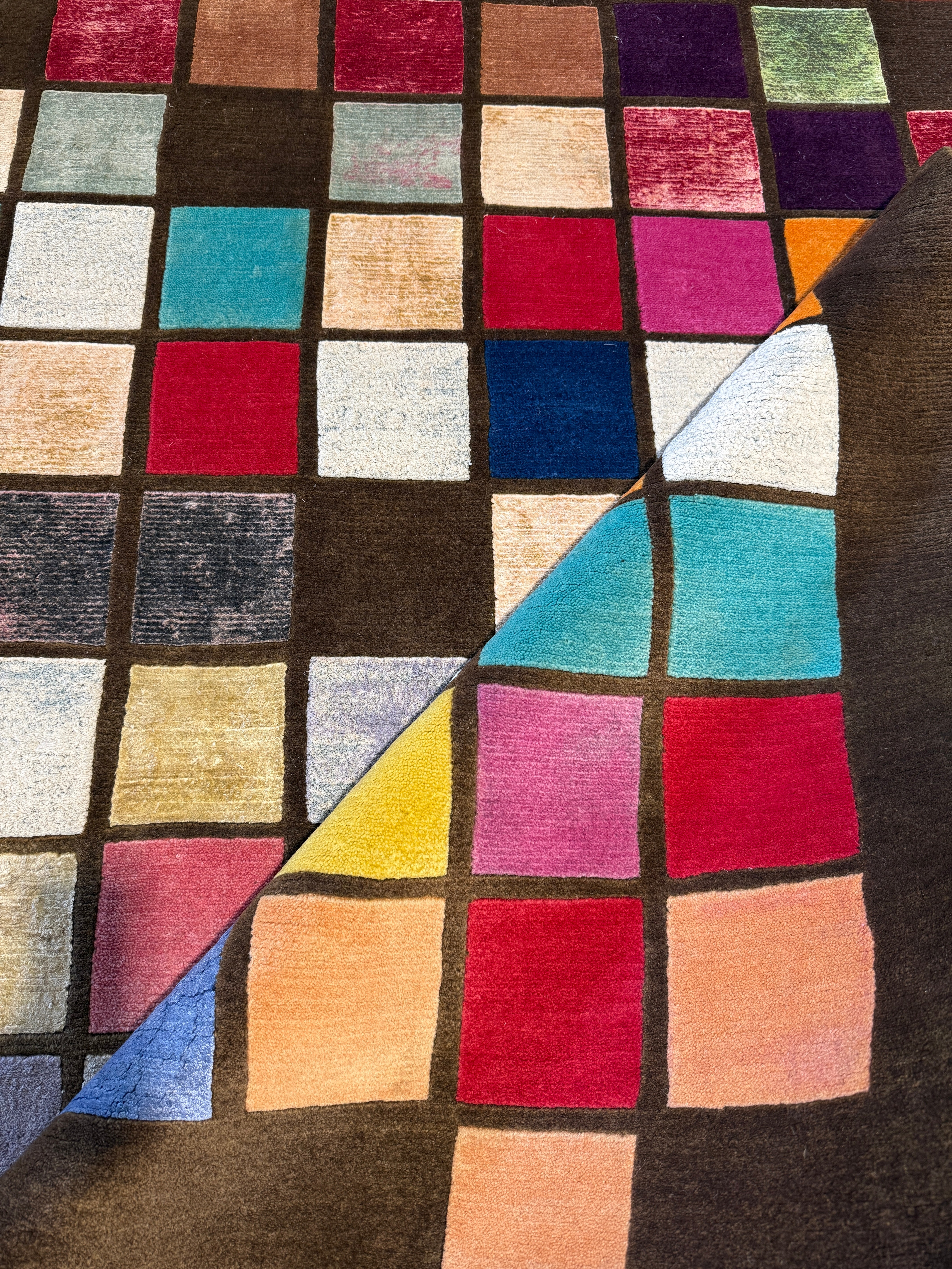 Robert Bolle 9x12 Hand-Knotted Modern Rug Brown Multi-Colored Abstract