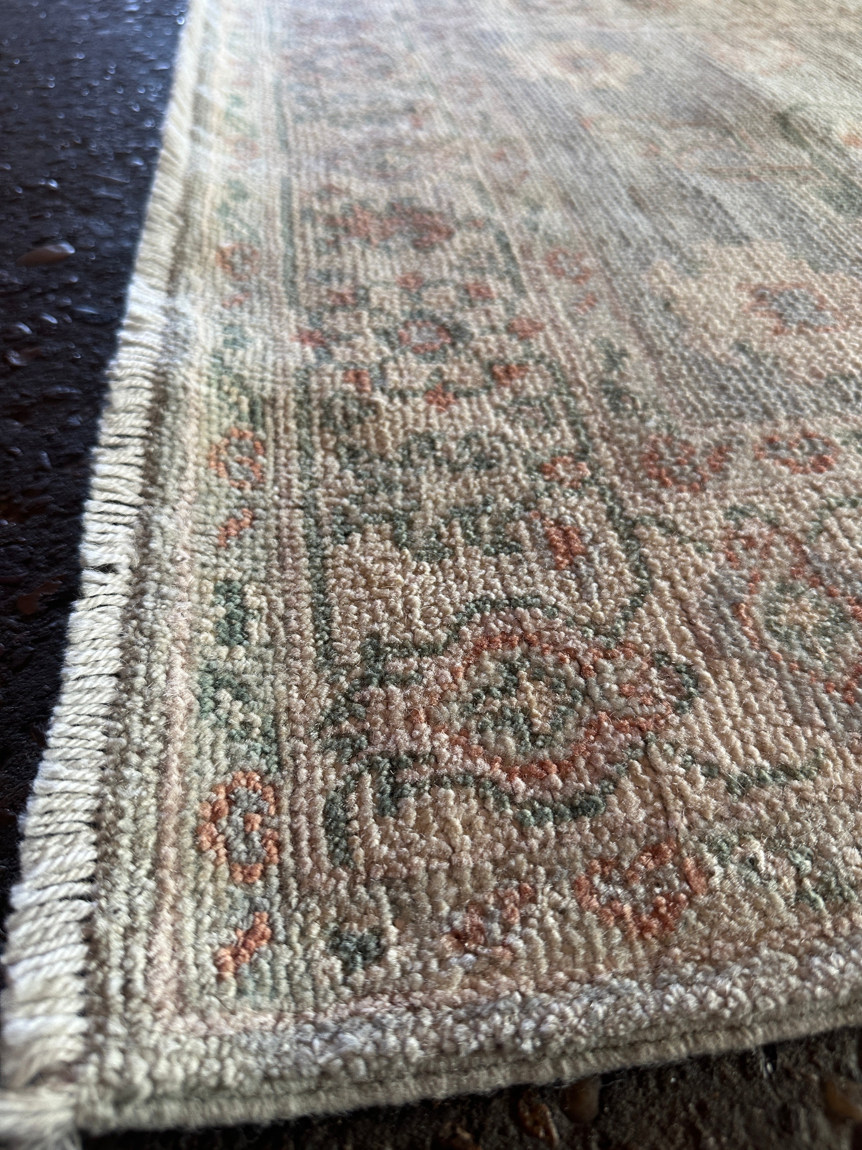 Miranda Roldán 2.10x14.9 Light Blue Whitewashed Afghani Oushak Runner
