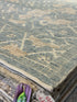 Jean 8x10 Hand-Knotted Aqua Beige Mix Cut Pile