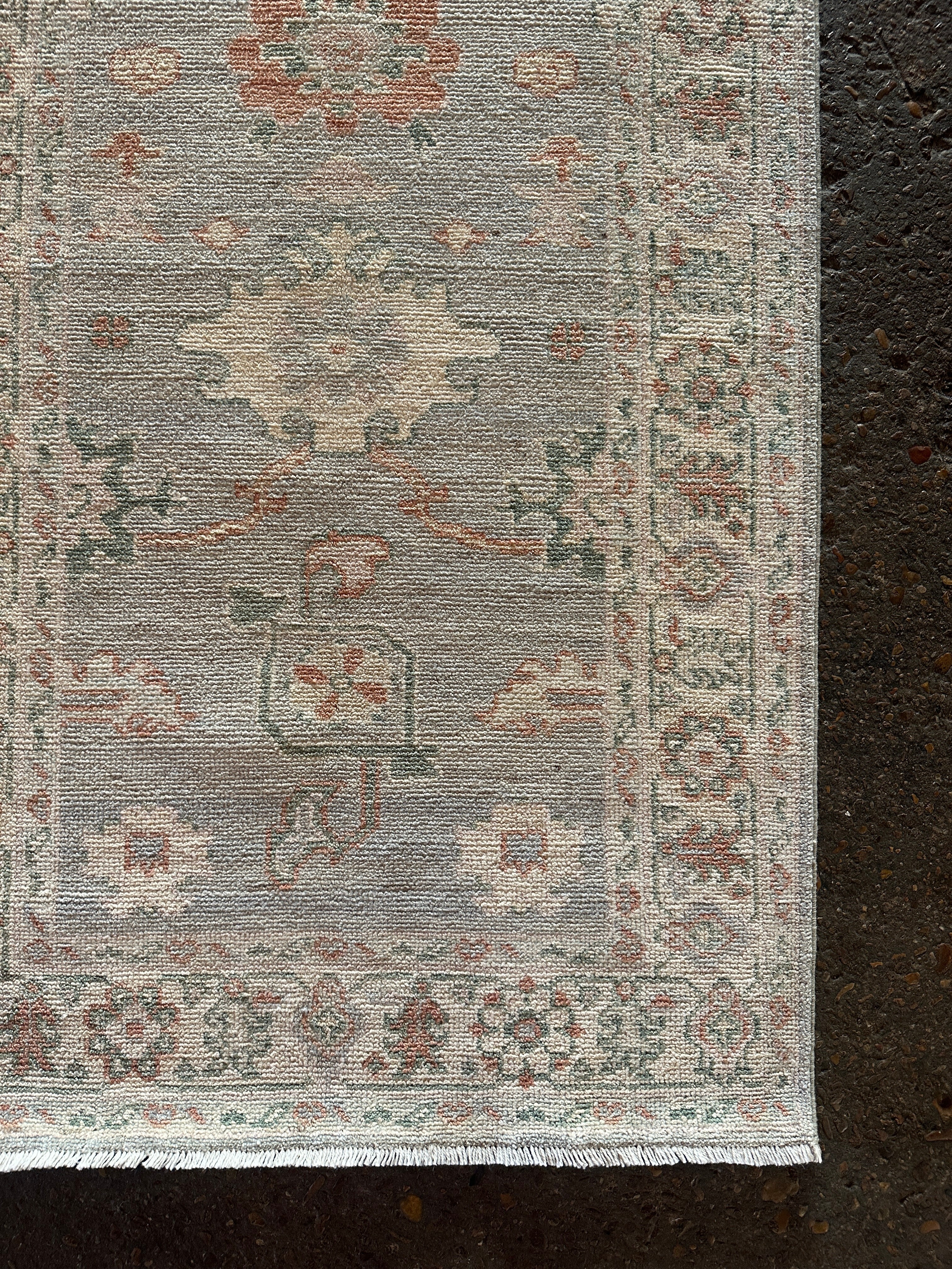 Miranda Roldán 2.10x14.9 Light Blue Whitewashed Afghani Oushak Runner