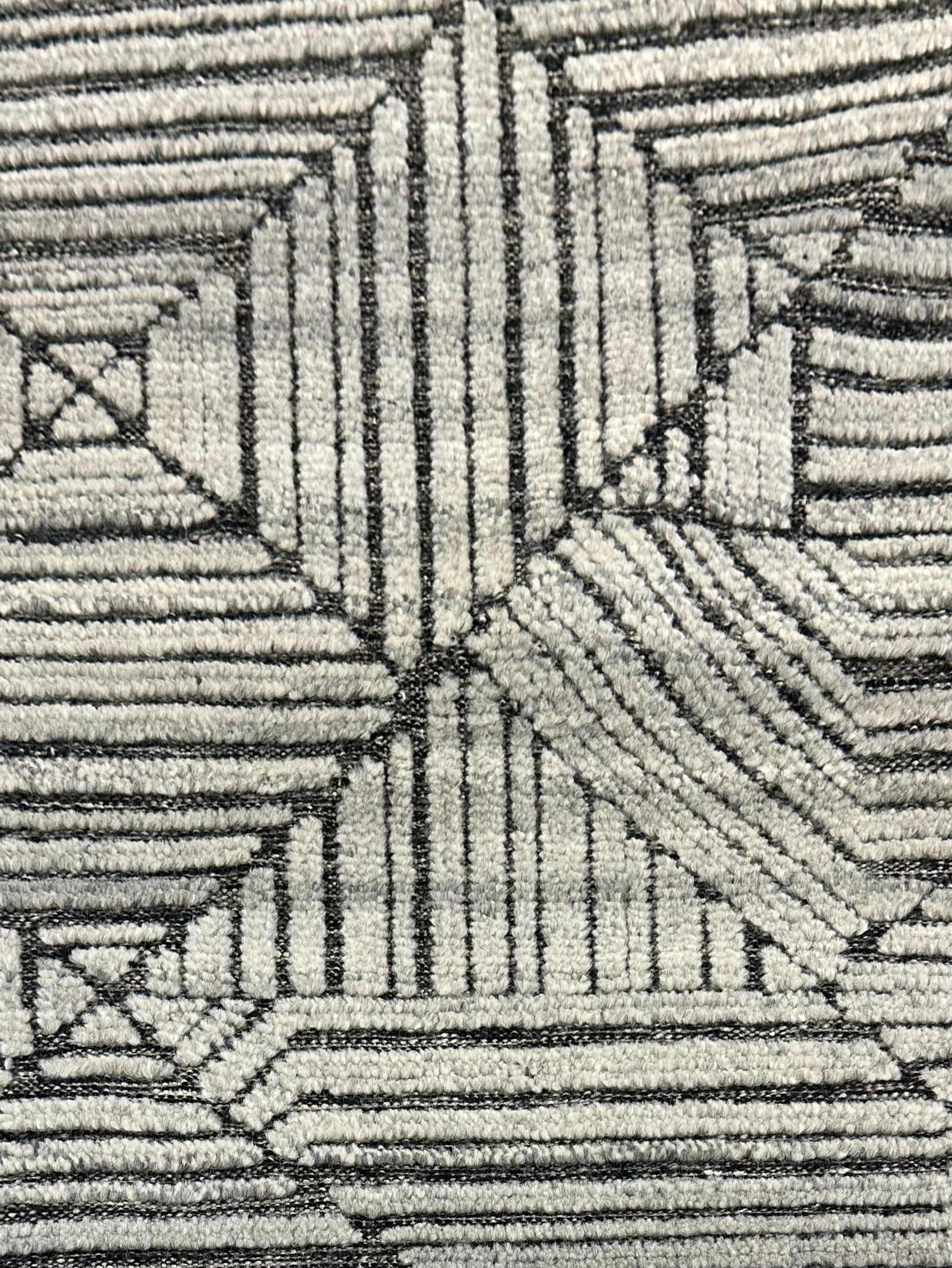 Laslo 9.3x12 Hand-Knotted Modern Black & White Rug CLEARANCE