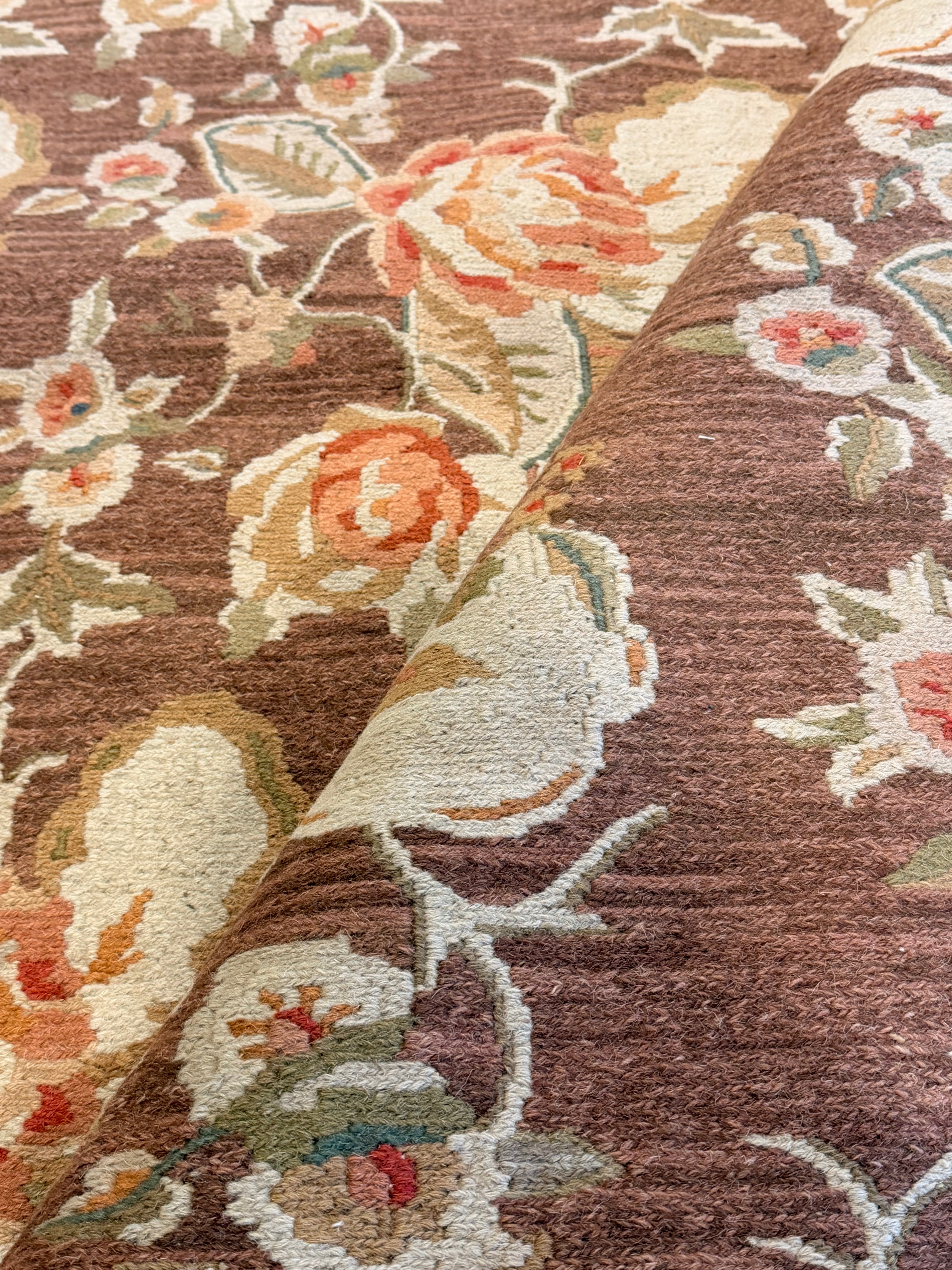 French Market Brown and Bashful Handwoven Soumak Rug (Multiple Sizes) CLEARANCE