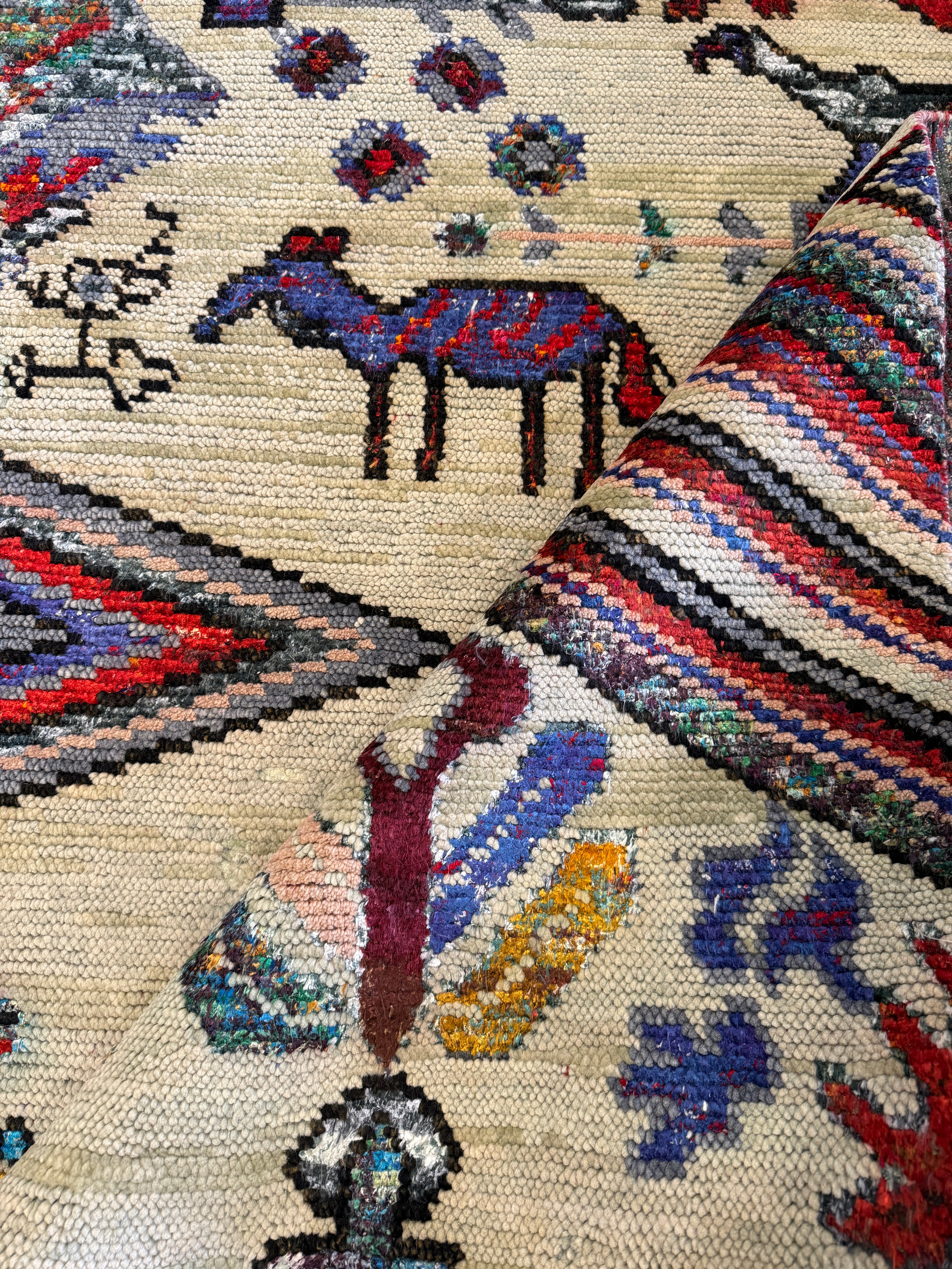 Zach Shallcross 9x11.9 Hand Knotted Beige Mix High Low