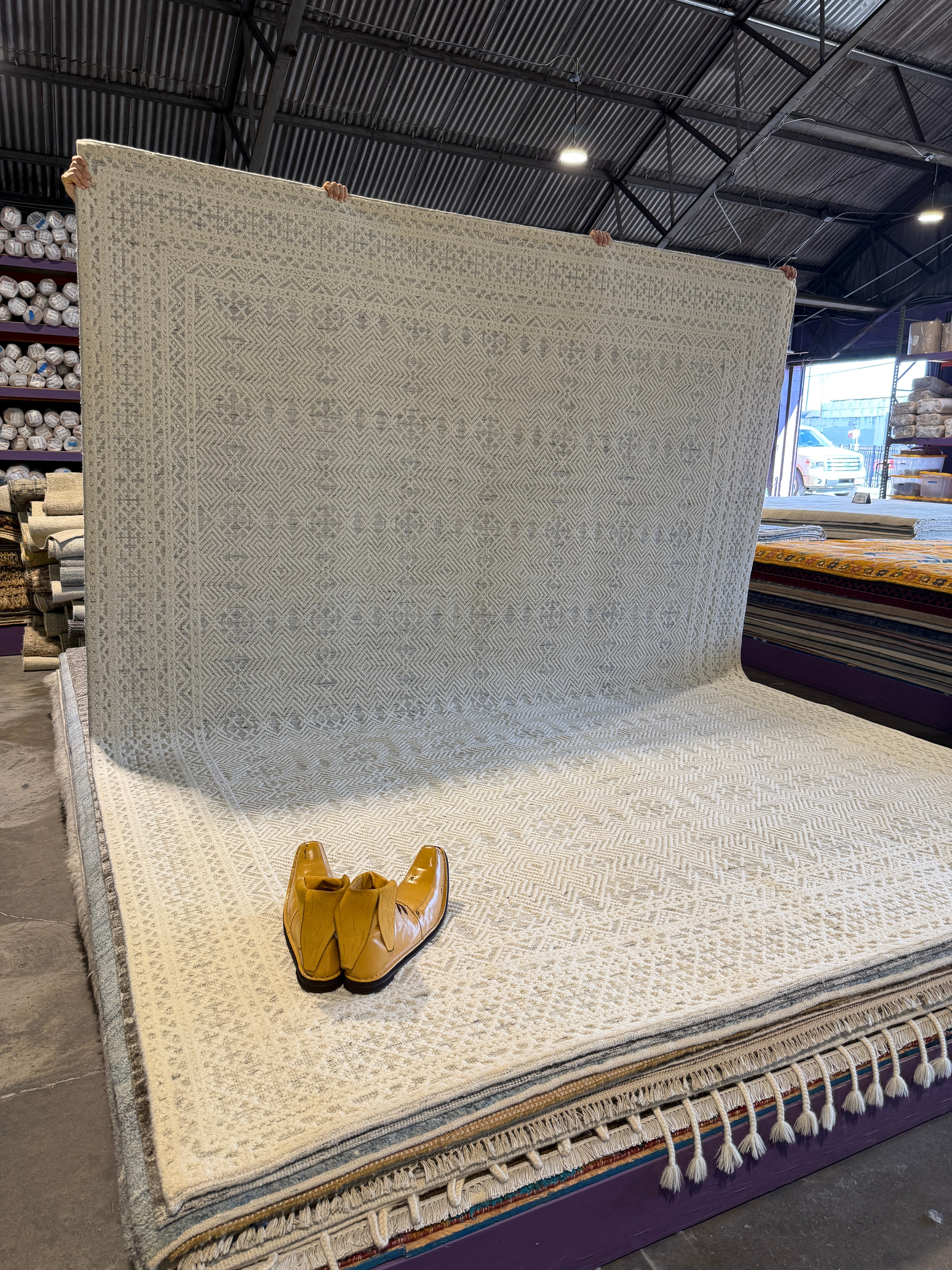 Terence 9x12 Hand-Knotted Ivory & Grey Modern