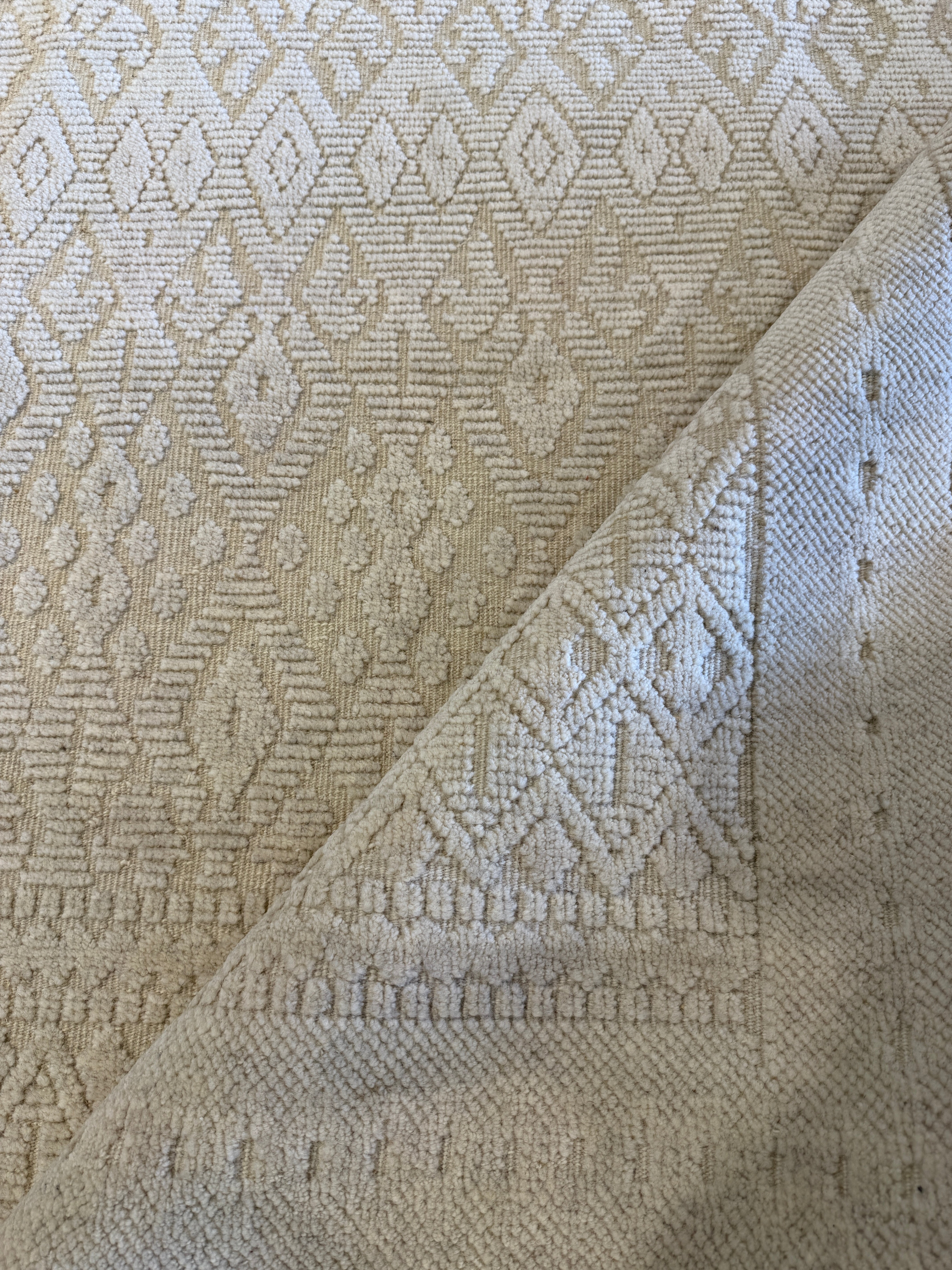 Sergey Bezrukov 9x12 Hand-Knotted Modern Rug Ivory High-Low