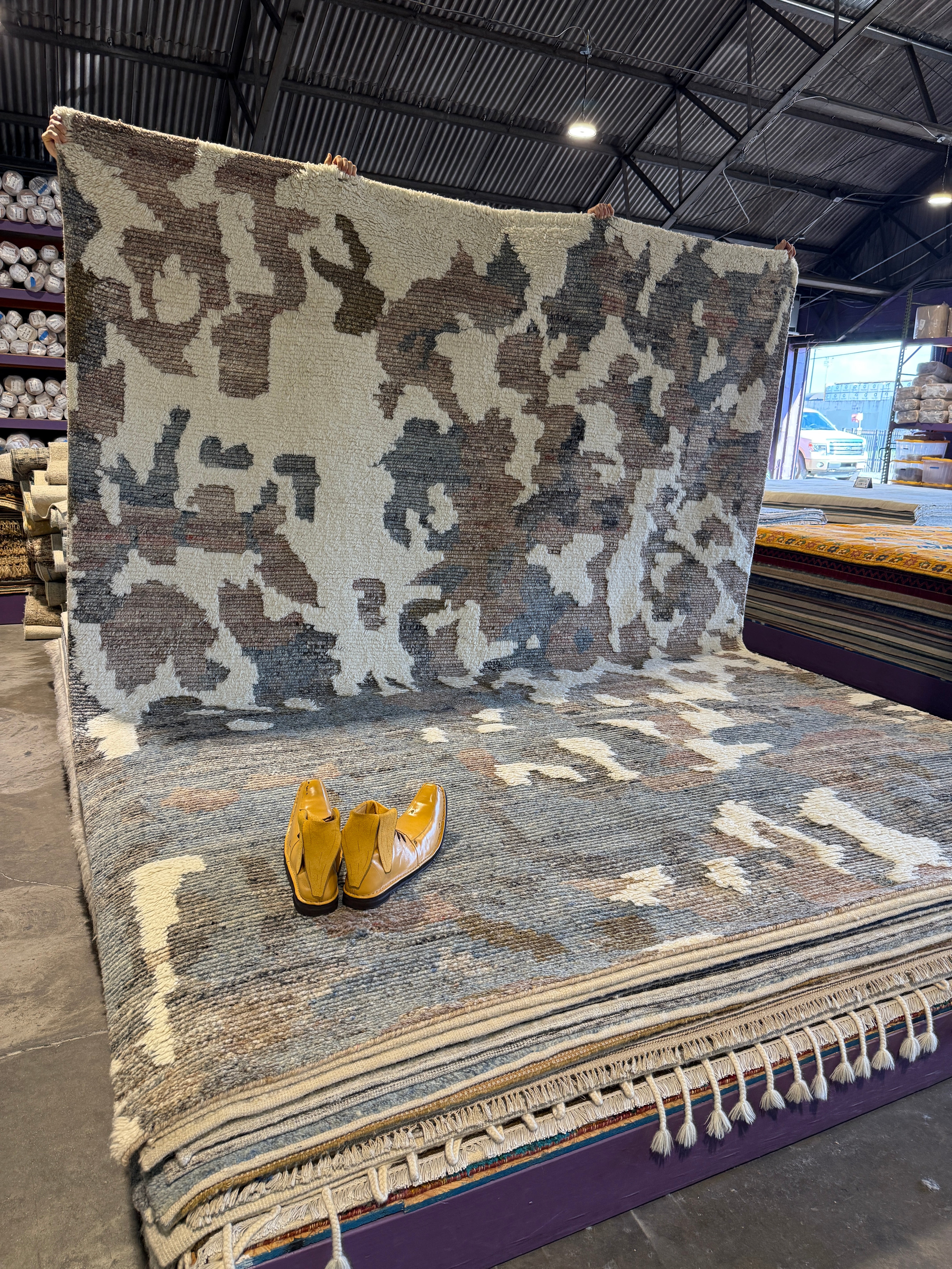 Louis 9.3x12 Hand-Knotted Grey Cut Pile