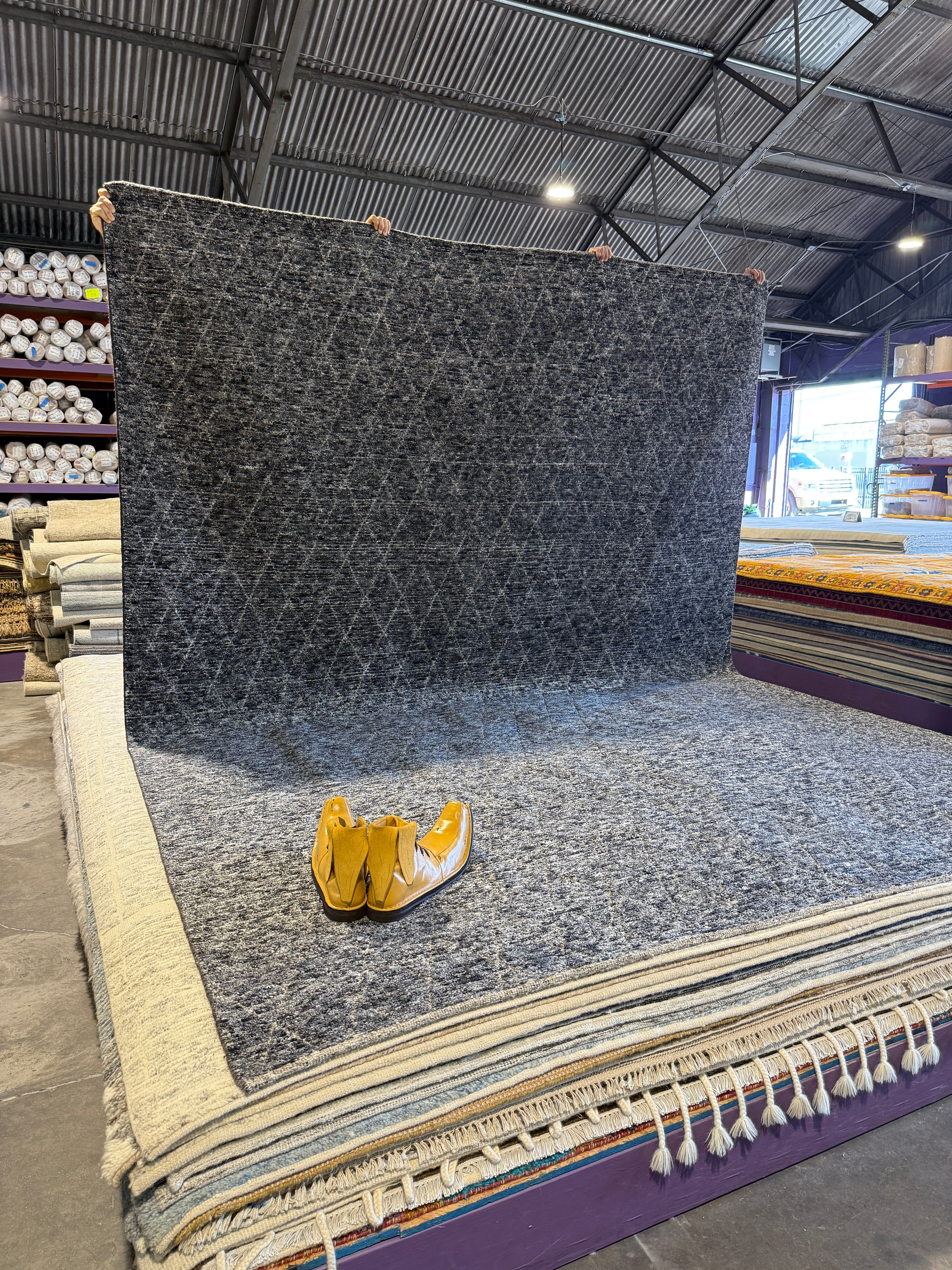 Adolfo 8.9x12 Hand-Knotted Dark Grey Modern