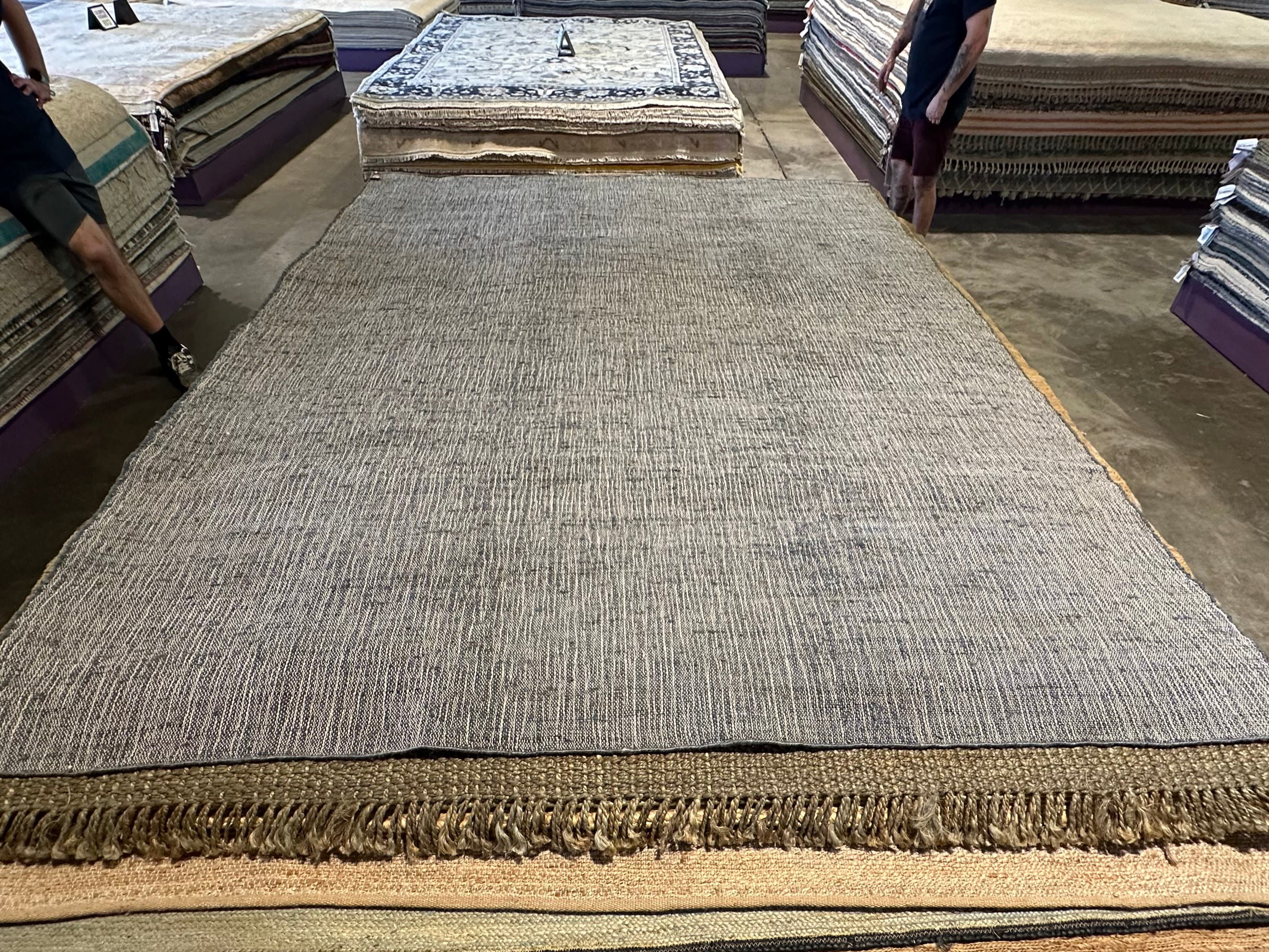 Richard Hatch Blue Handwoven Jute Rug (Multiple Sizes Available)