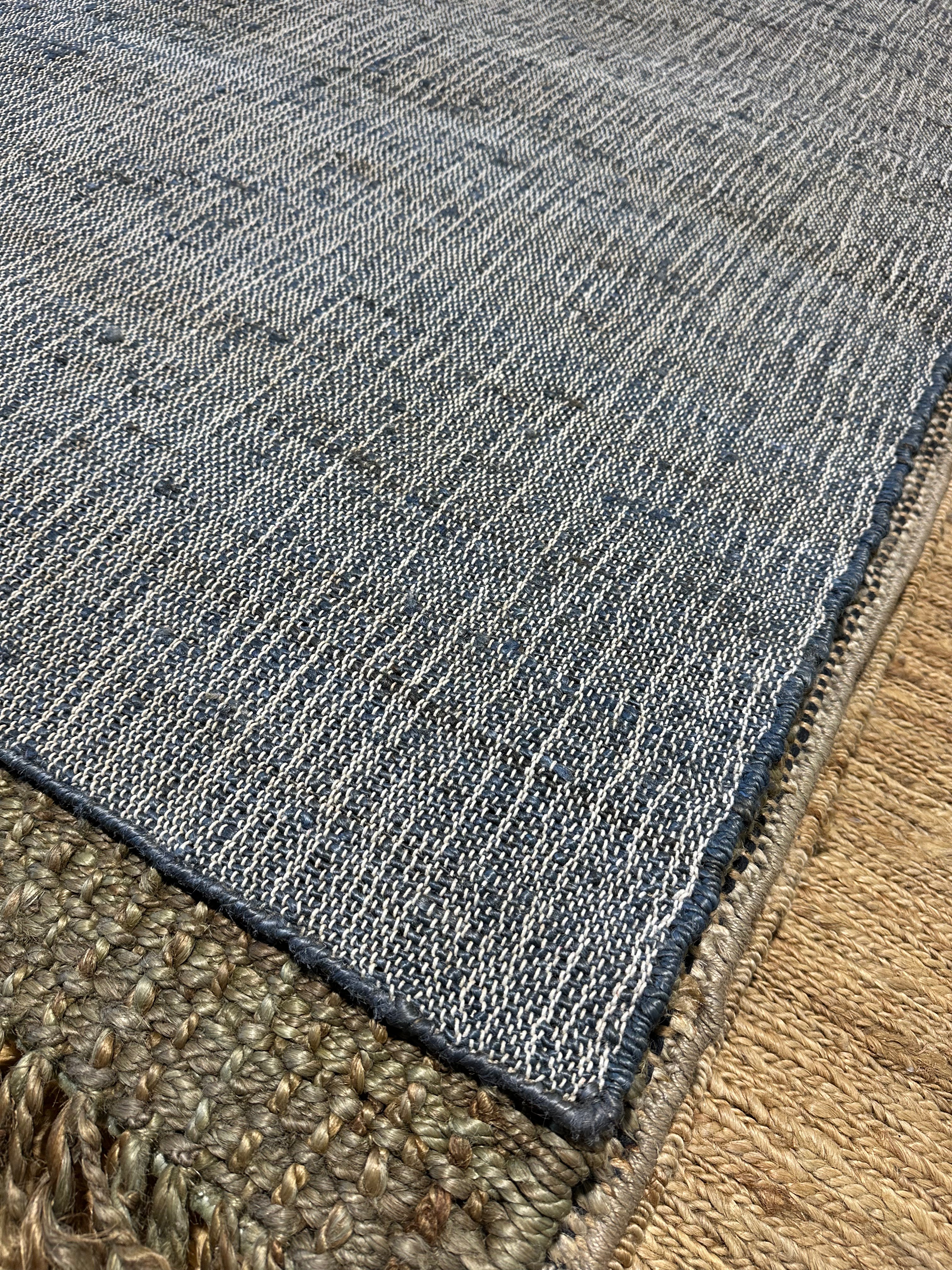 Richard Hatch Blue Handwoven Jute Rug (Multiple Sizes Available)