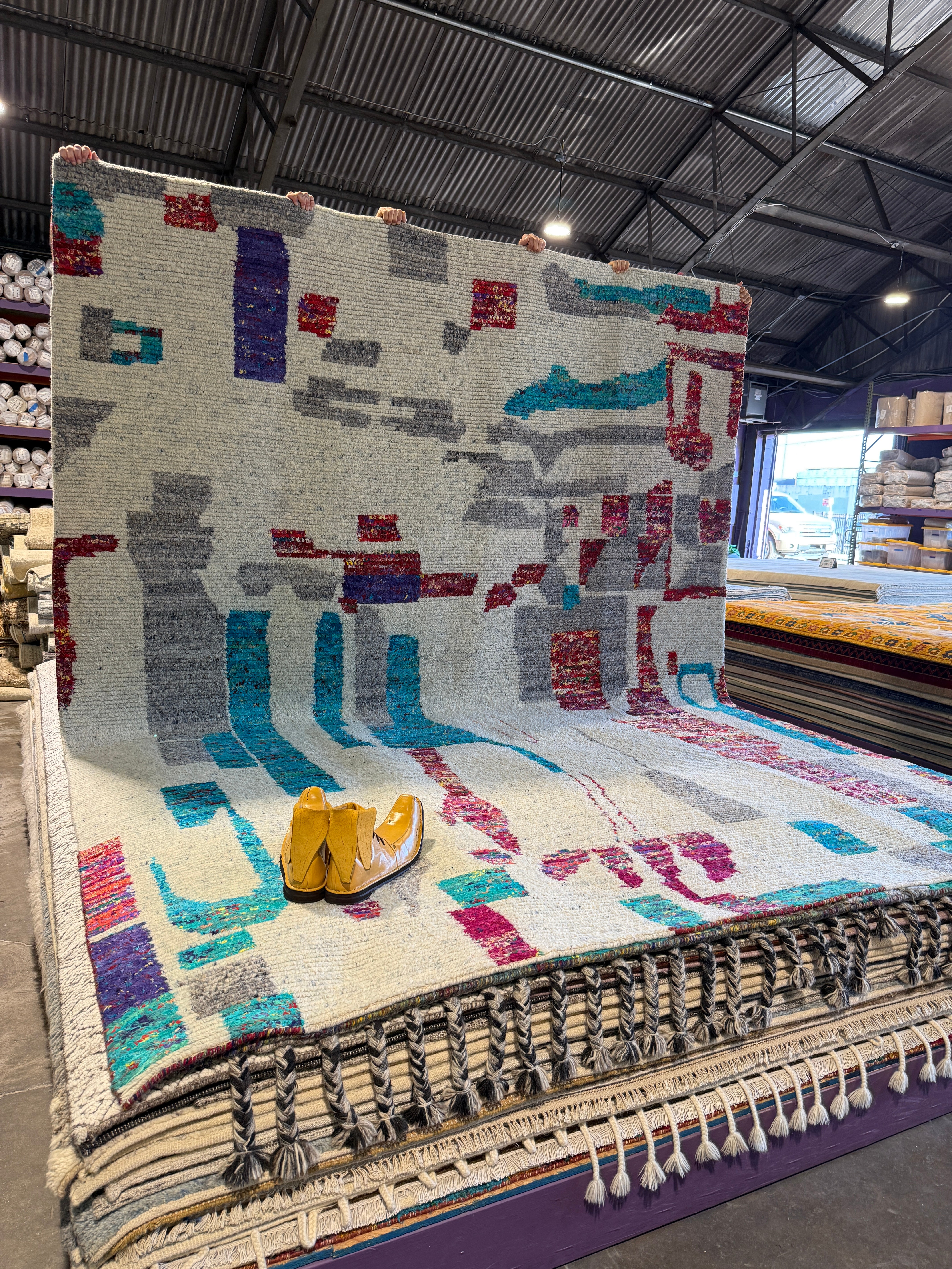 Ed O'Neill 9x11.9 Hand-Knotted Blended Grey Modern