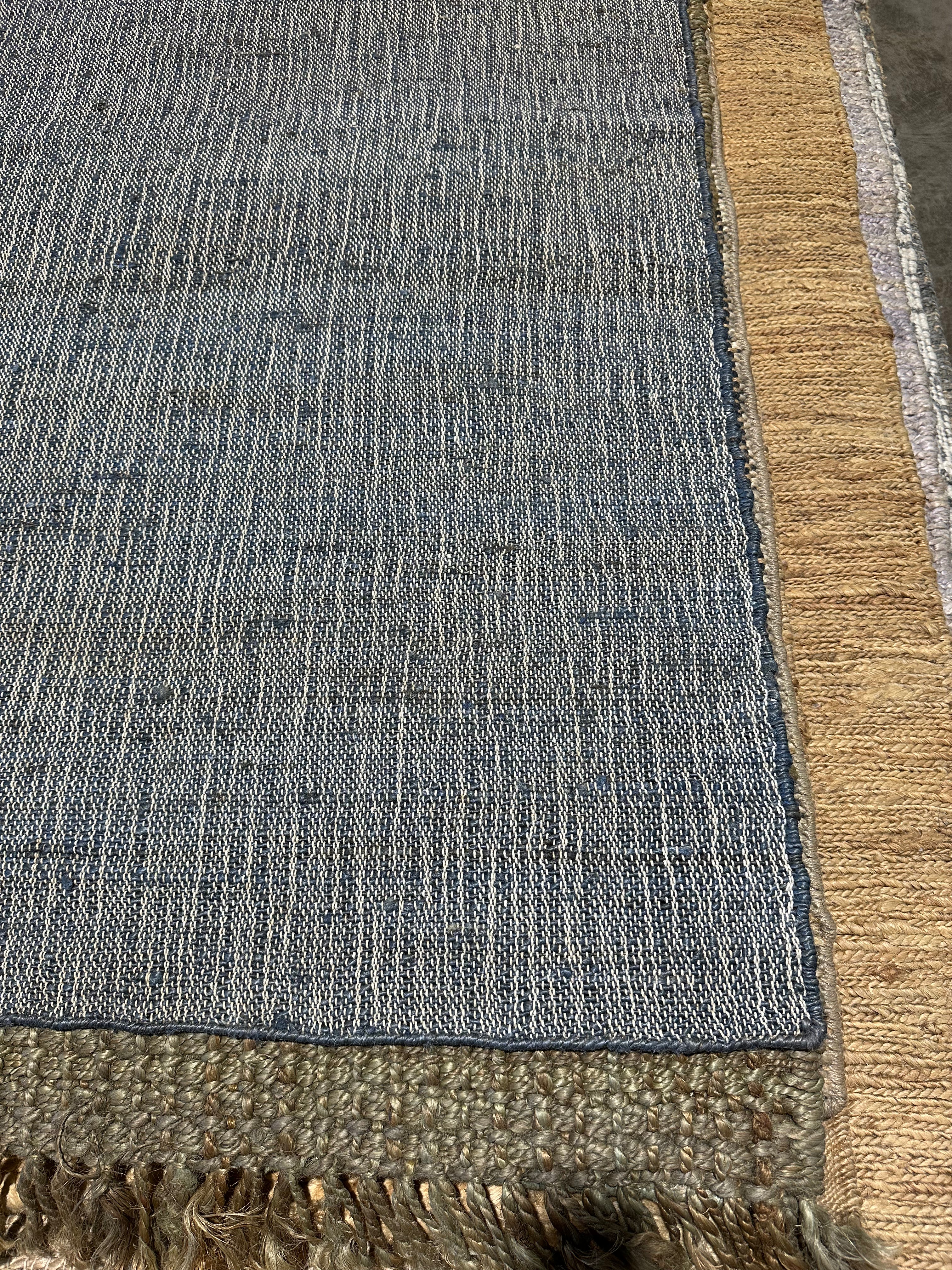 Richard Hatch Blue Handwoven Jute Rug (Multiple Sizes Available)