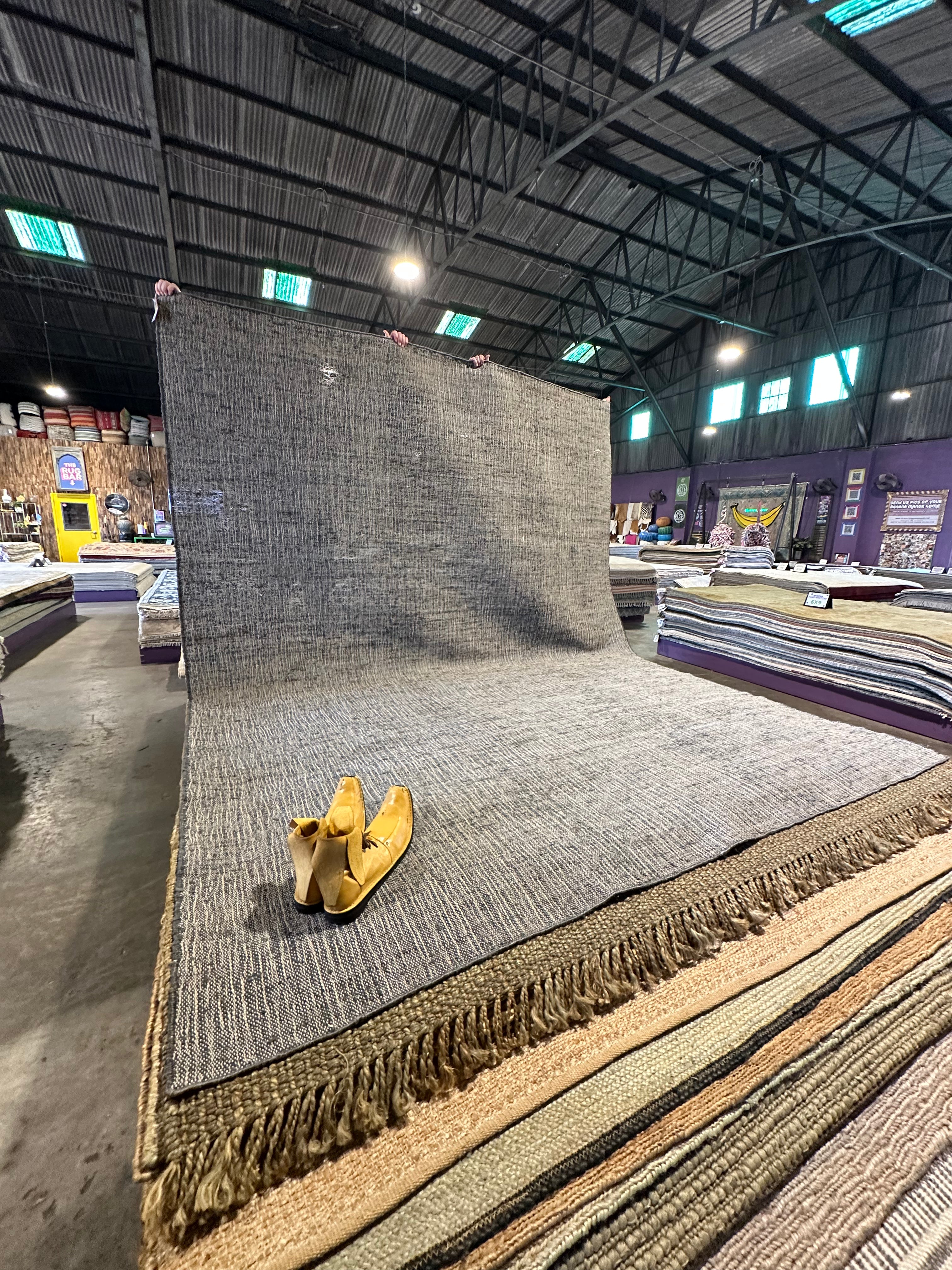 Richard Hatch Blue Handwoven Jute Rug (Multiple Sizes Available)