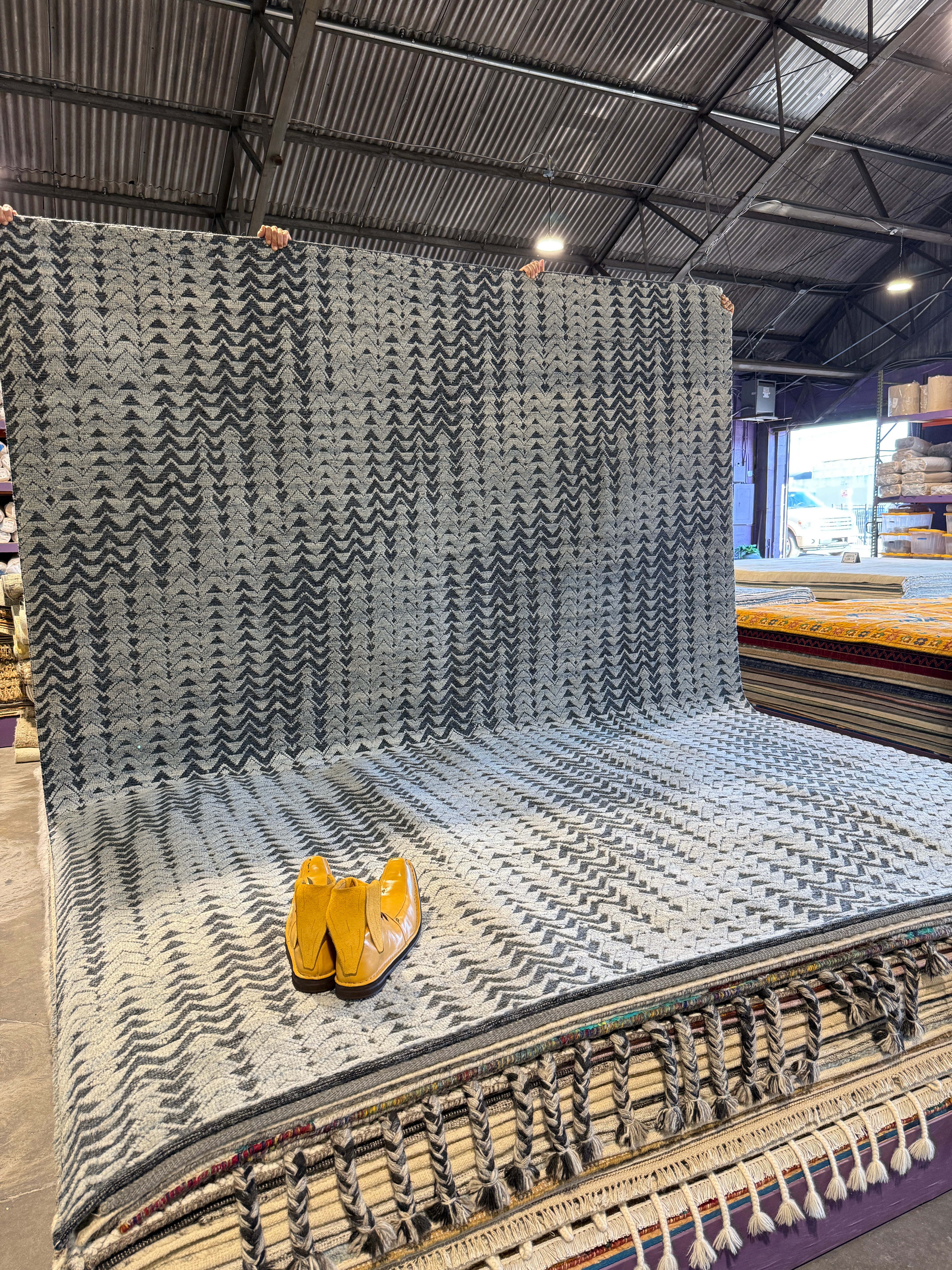 Heinz 9x12 Hand-Knotted Dark Grey & Grey Modern