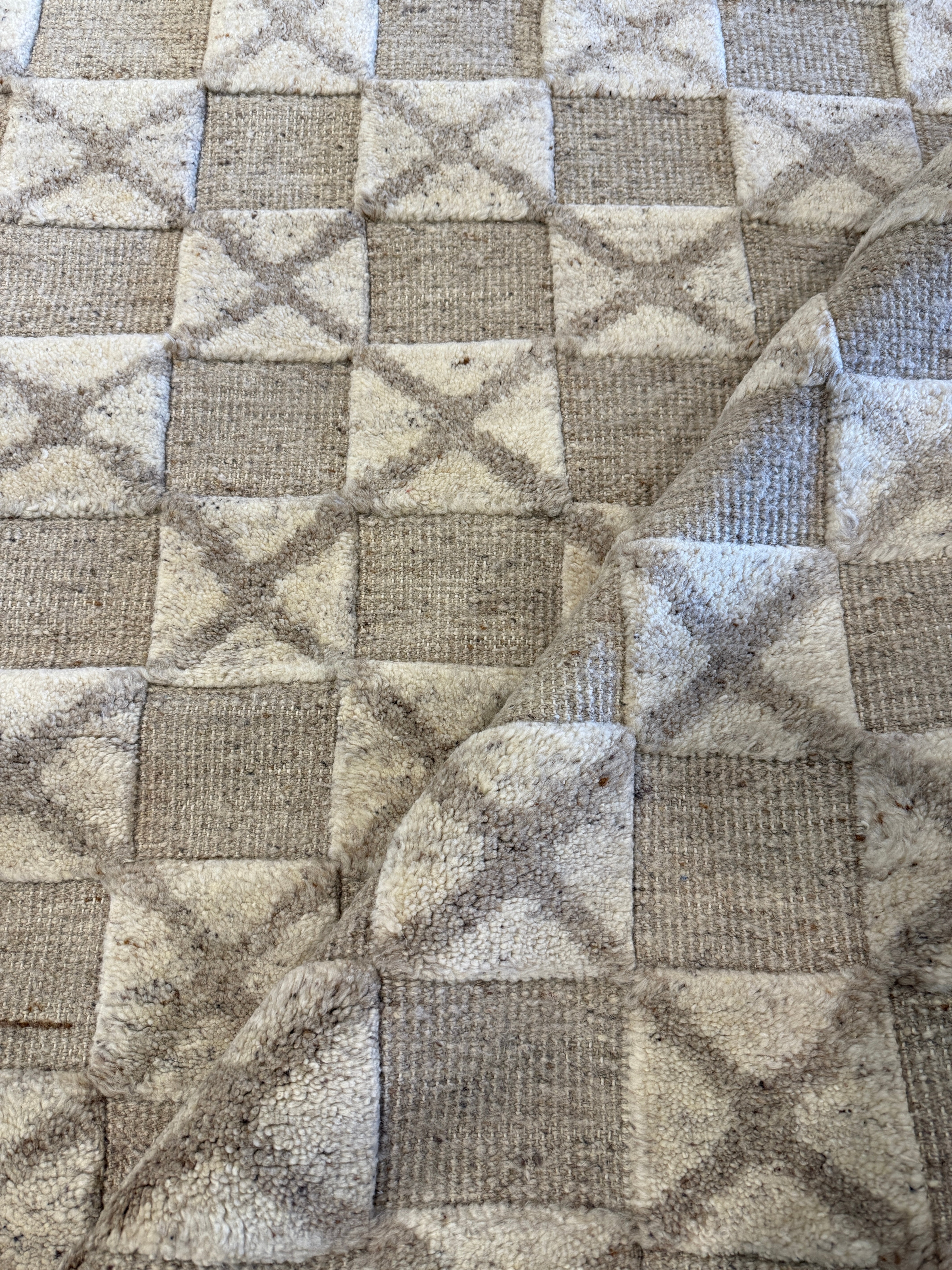 Romain Bonnet Hand-Knotted Modern Abstract Camel and Beige (multiple sizes available)