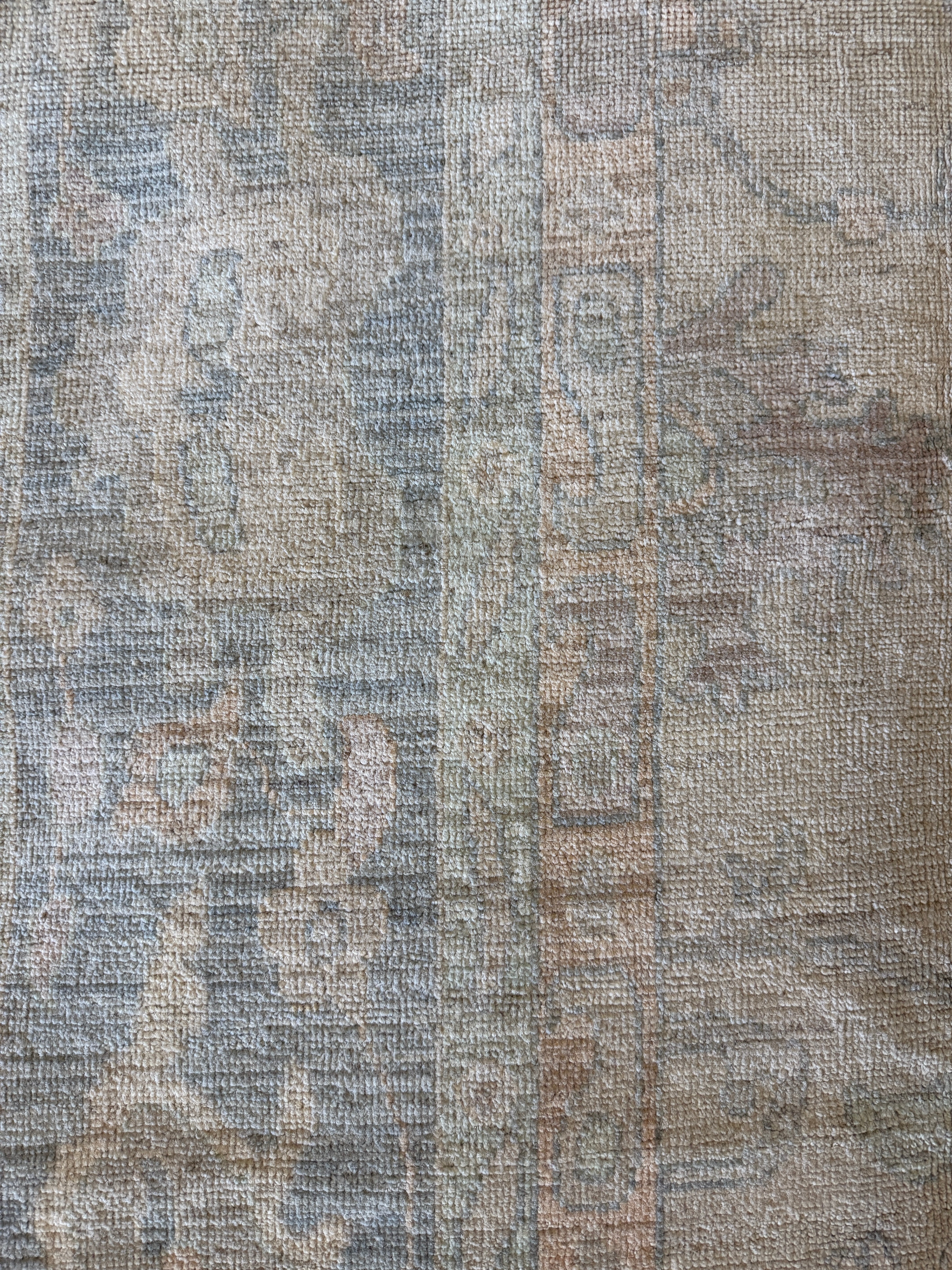 Ali Jo Hinkes 9.11x13.10 Light Blue Whitewashed Afghani Oushak