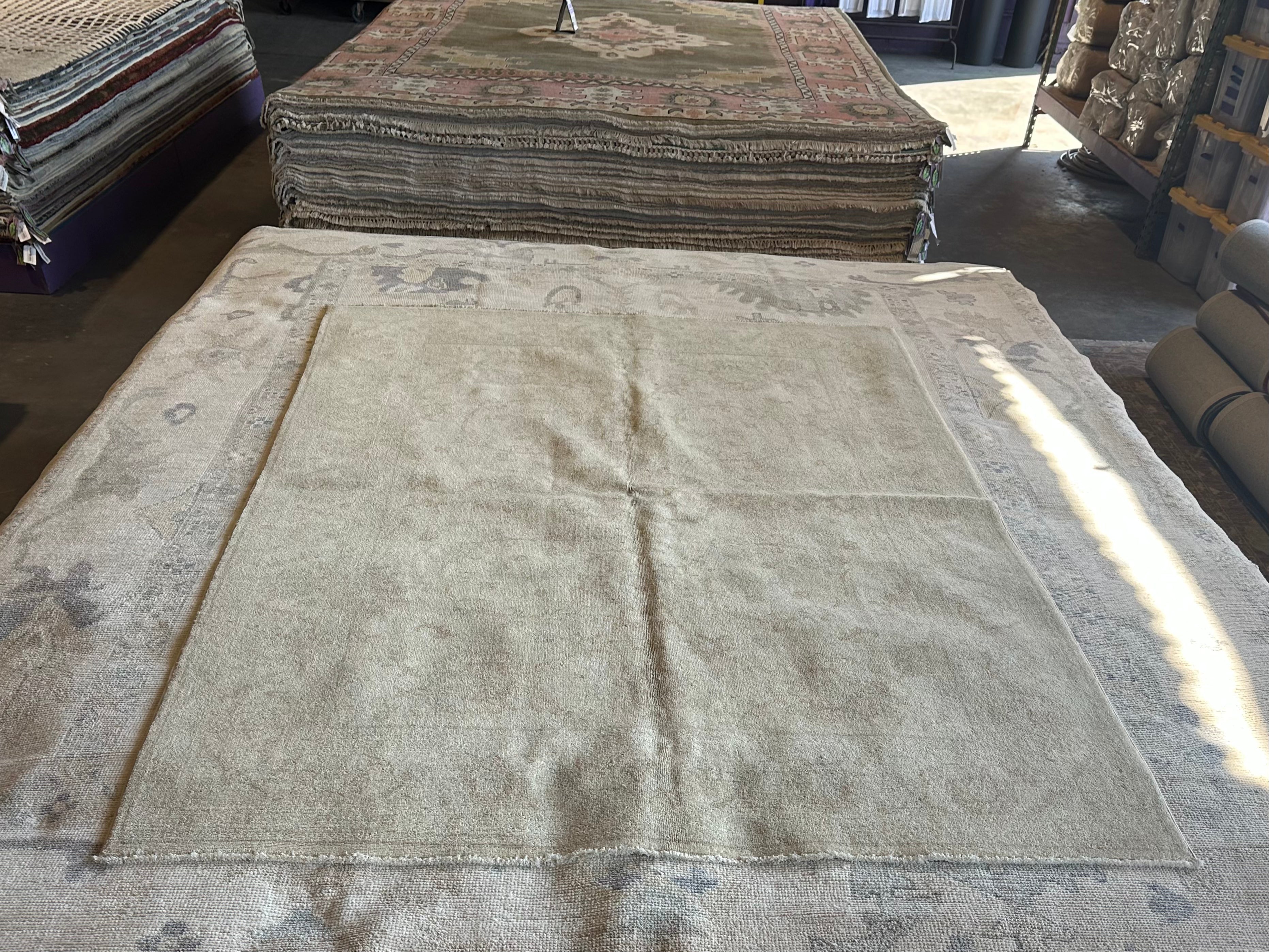 Christina Bach 5.5x7.6 Beige Hand-Knotted Farhan Rug