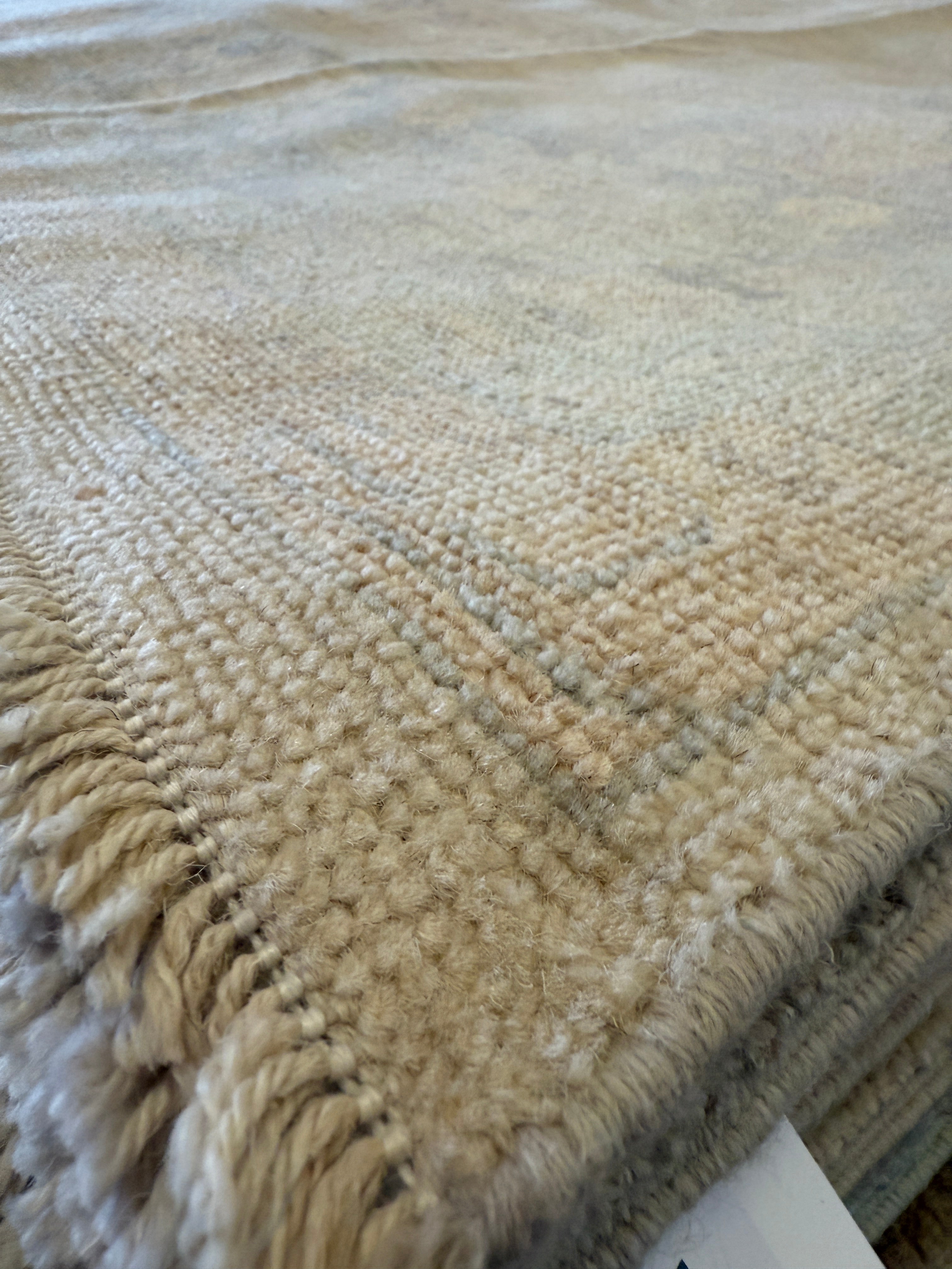 Ali Jo Hinkes 9.11x13.10 Light Blue Whitewashed Afghani Oushak