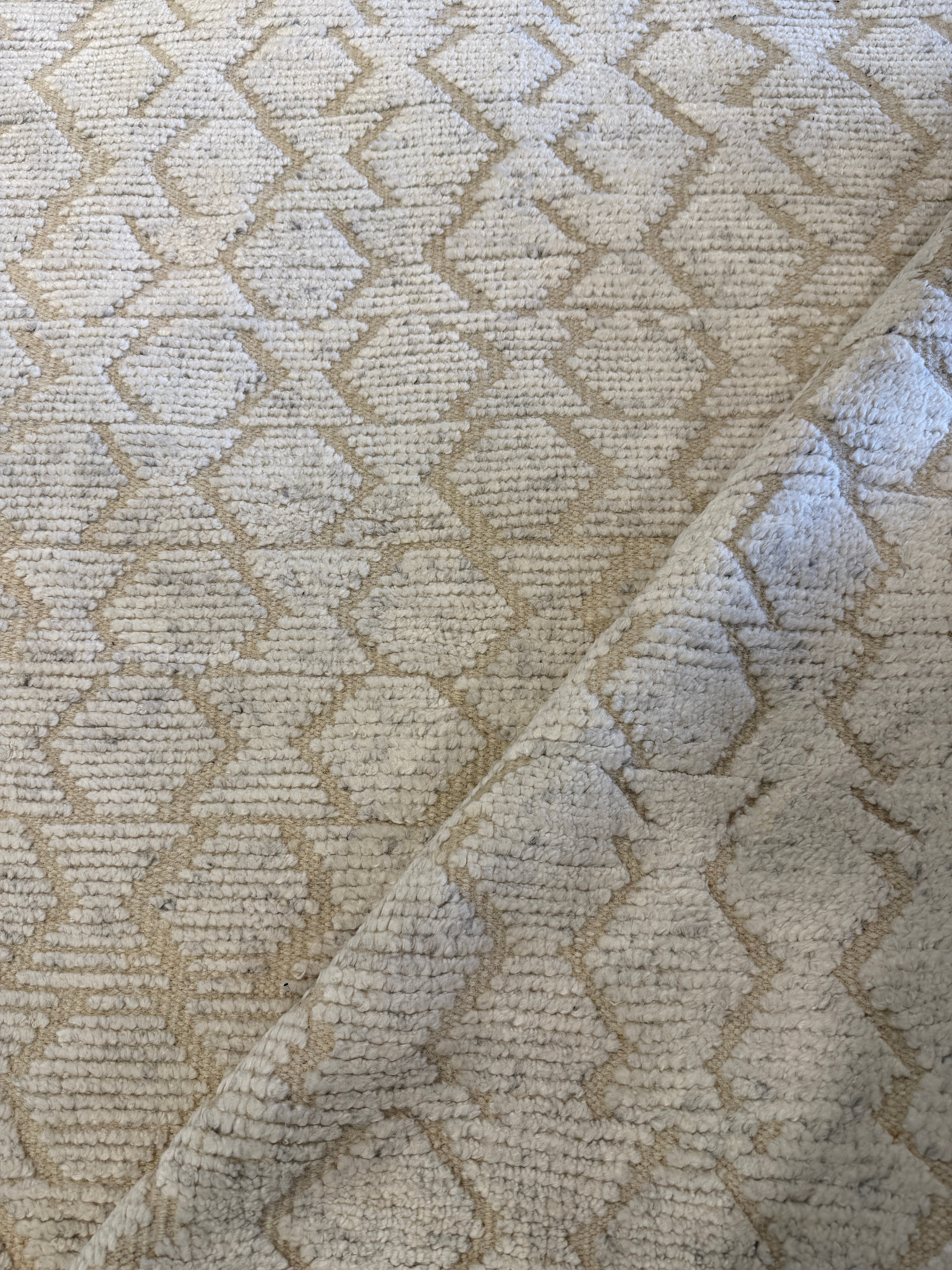 Gina the Misdemeana 8.9x11.9 Ivory Hand-Knotted Modern Rug